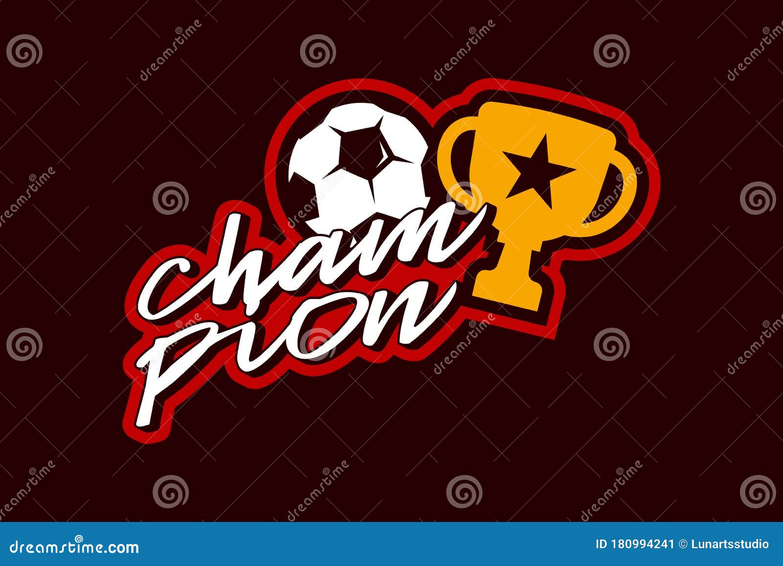 Champion sports league logo emblem badge graphic Vector Image