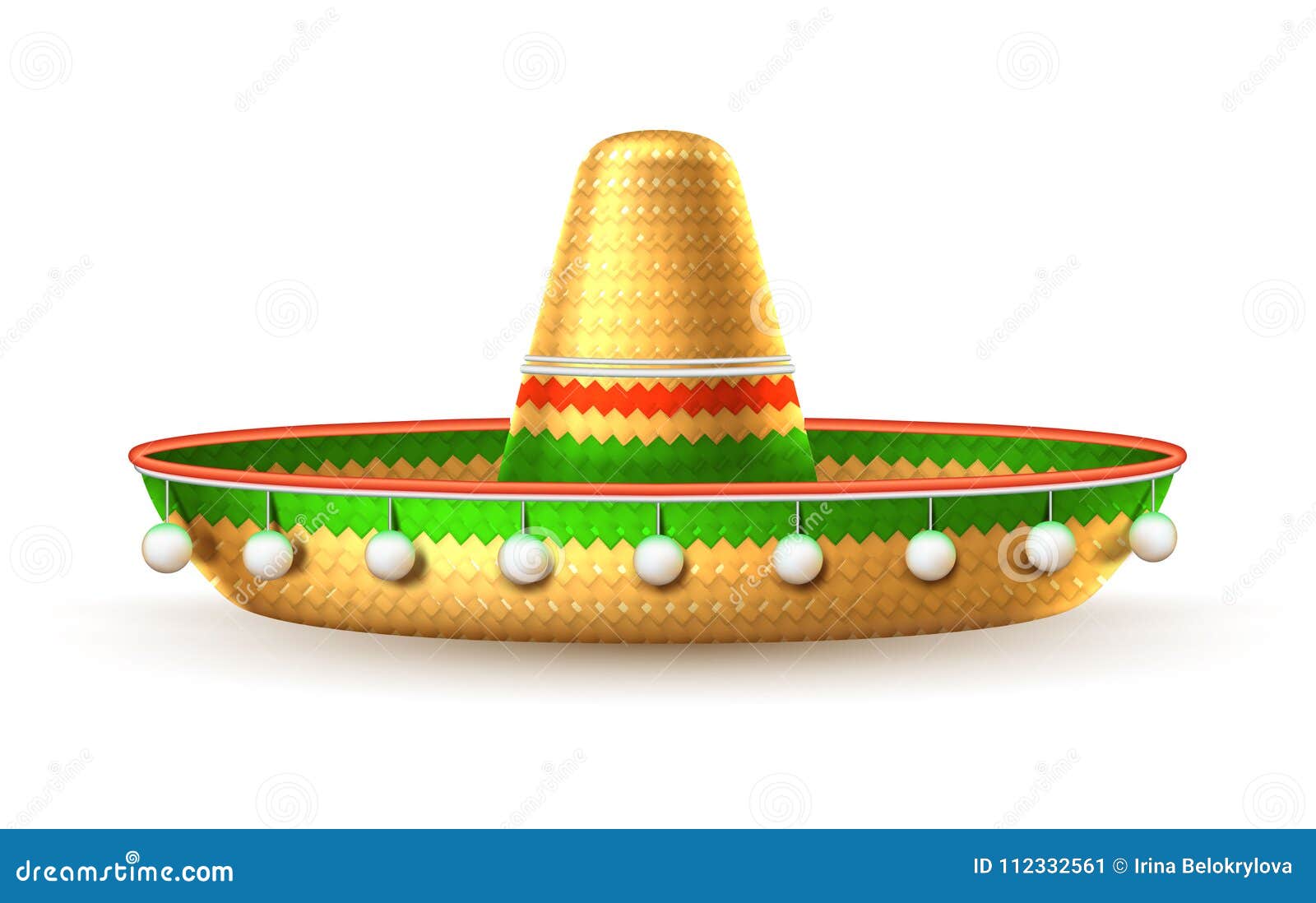 Vector Sombrero 3d Mexican Hat Cinco De Mayo Stock Vector - Illustration of  decoration, latino: 112332561