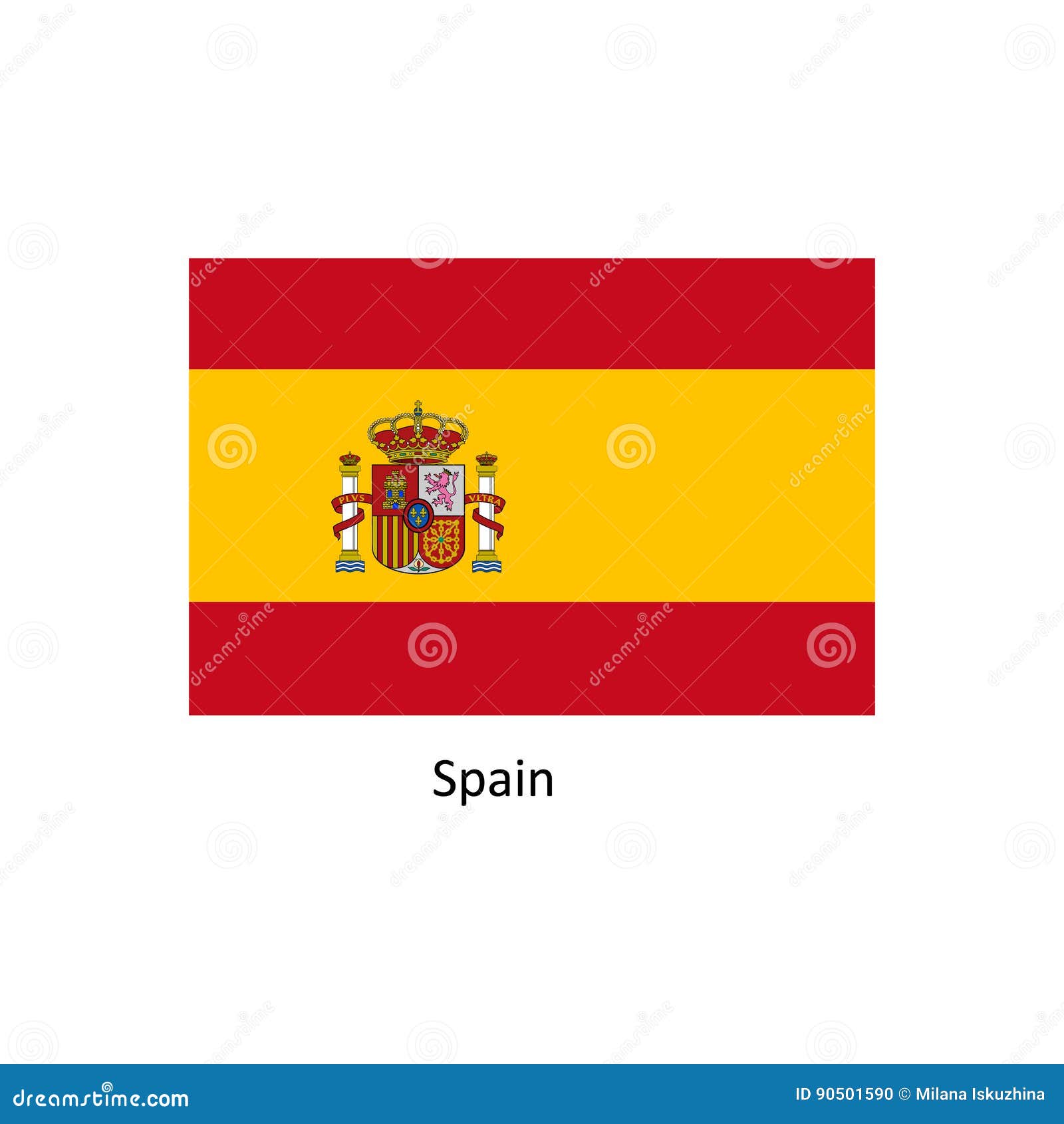 Vector Spain Flag, Spain Flag Illustration, Spain Flag Picture Stock Vector Illustration of