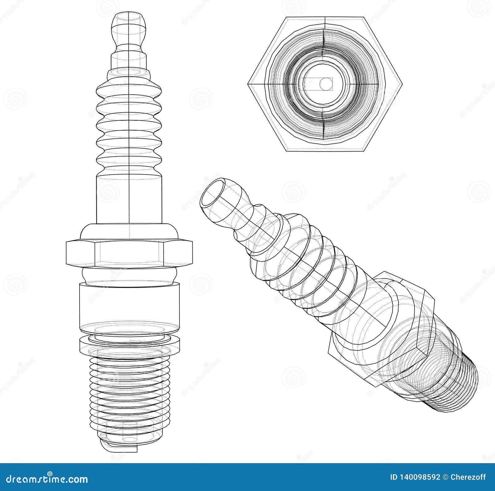 Vector spark plug concept stock vector. Illustration of cylinder