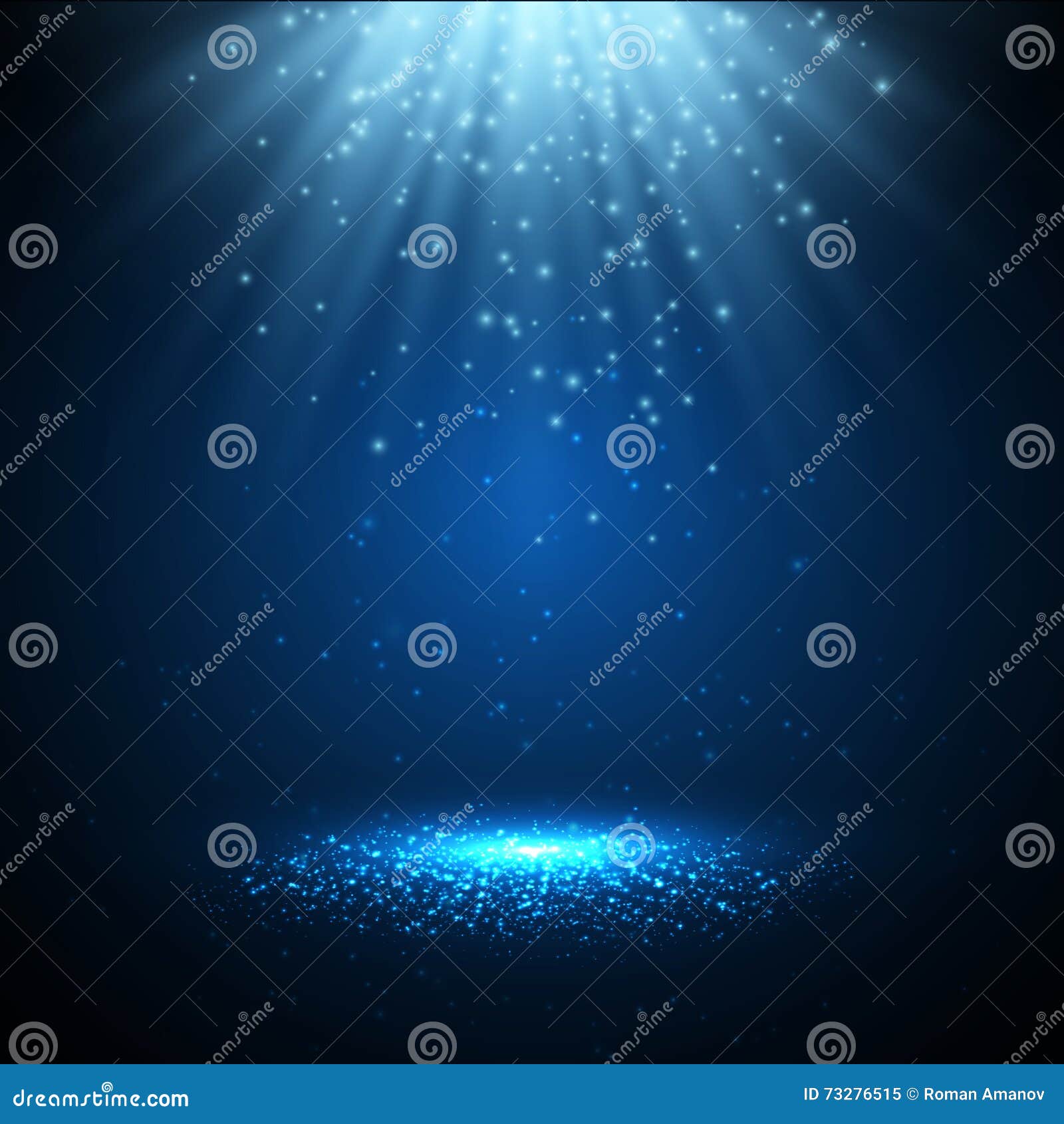 Vector Spotlight with Magic Lights and Rays of Light. Magic Background