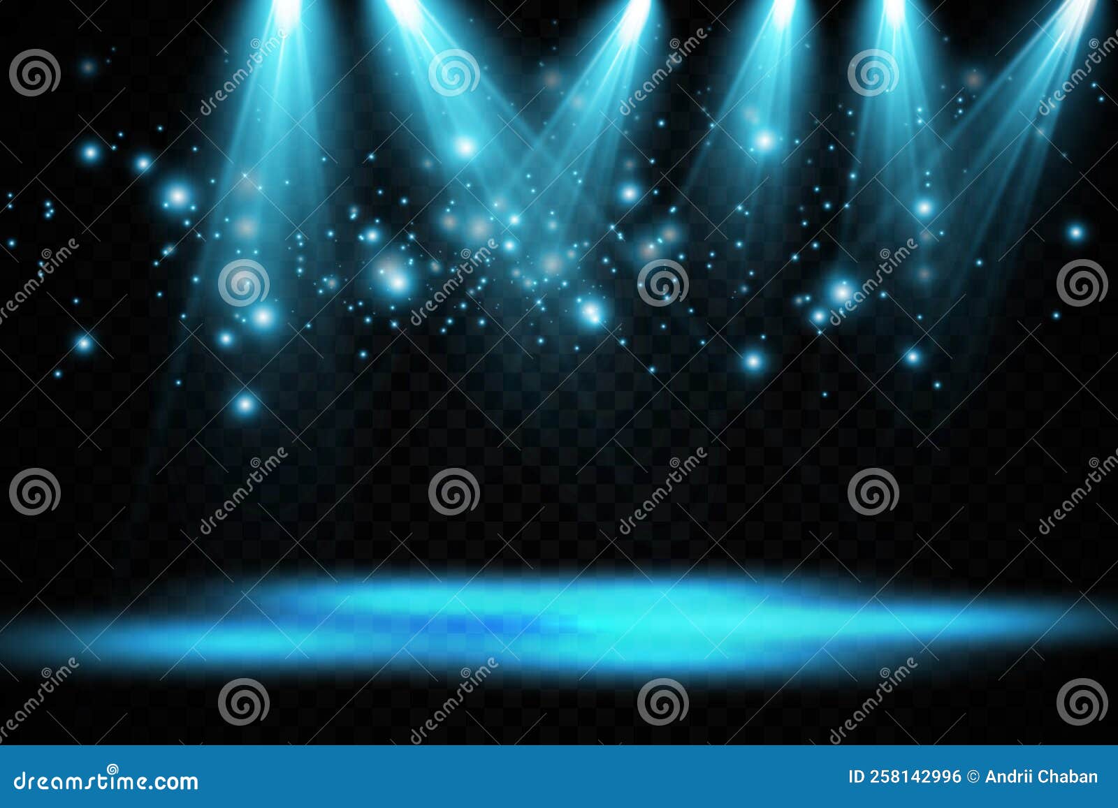 Vector Spotlights. Scene. Light Effects. Glow Light Effect. Vector Illustration. Stock Vector