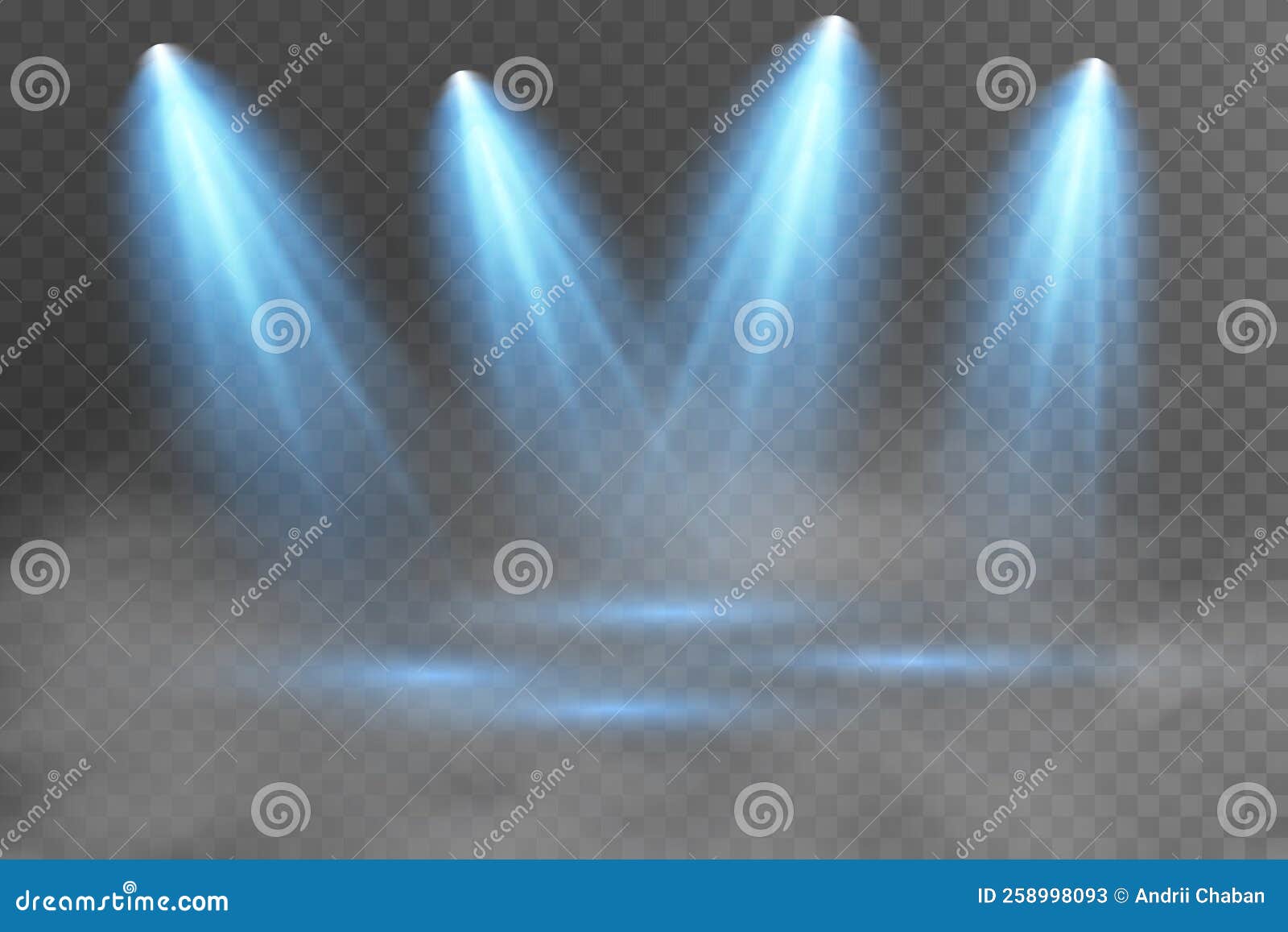 Vector Spotlights. Scene. Light Effects. Glow Light Effect. Vector Illustration. Stock Vector