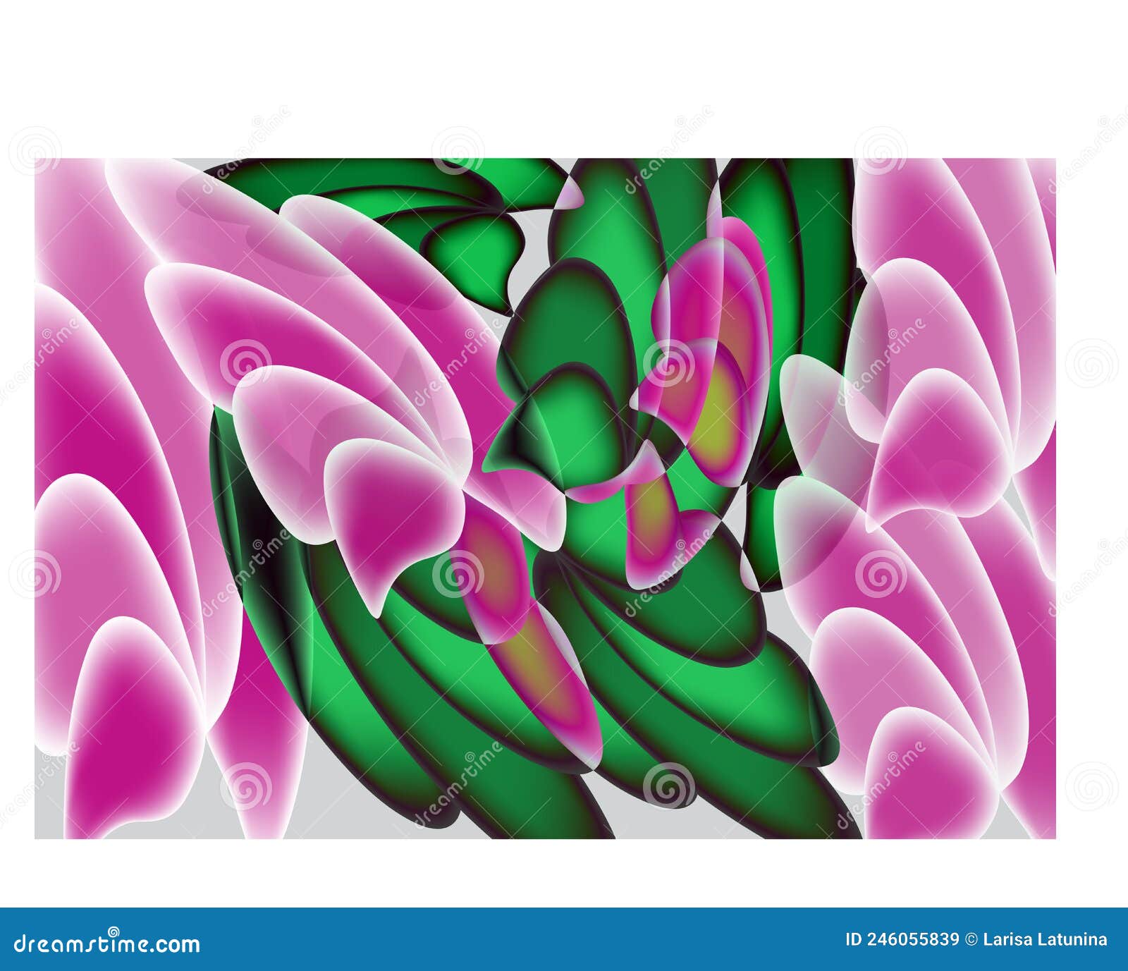 Vector Spring Floral Background with Pink Flowers and Green Leaves