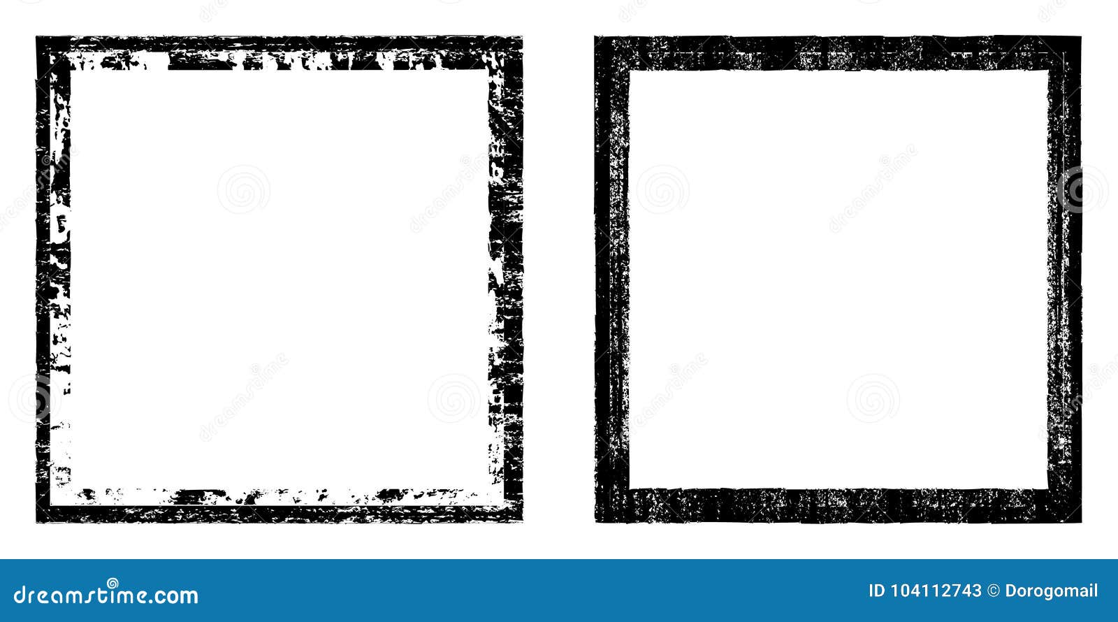  square, black frame with s distress, dirt texture. grunge effect. border set .