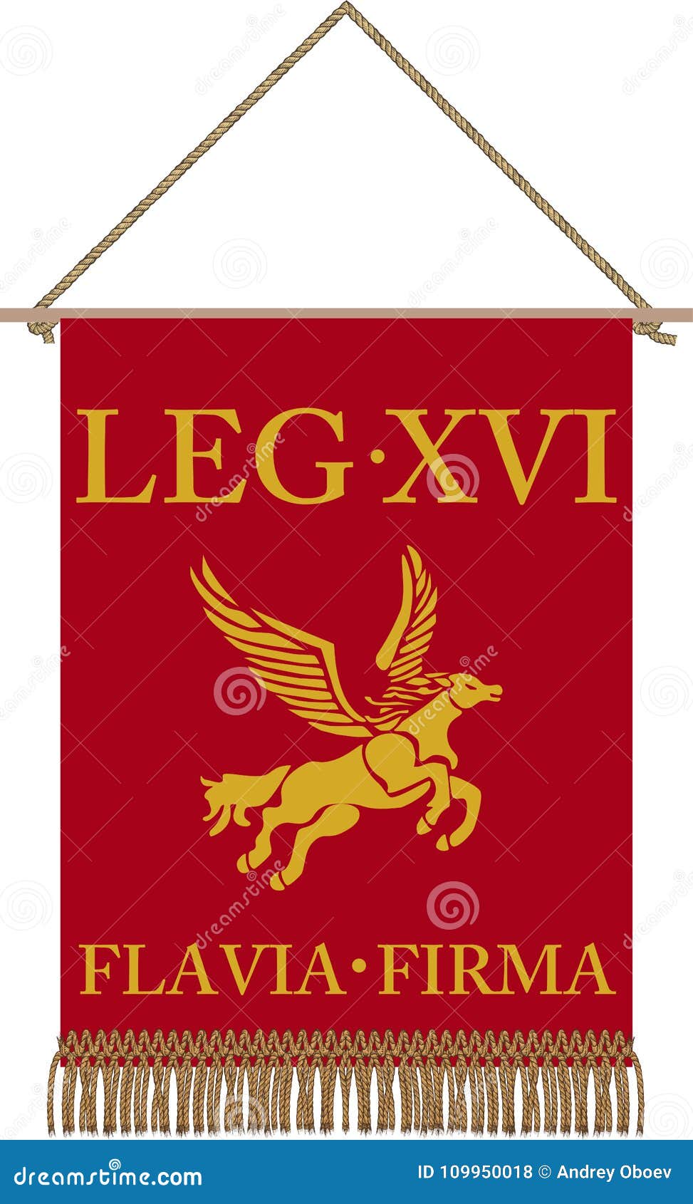  standard of legio xvi flavia firma on white background