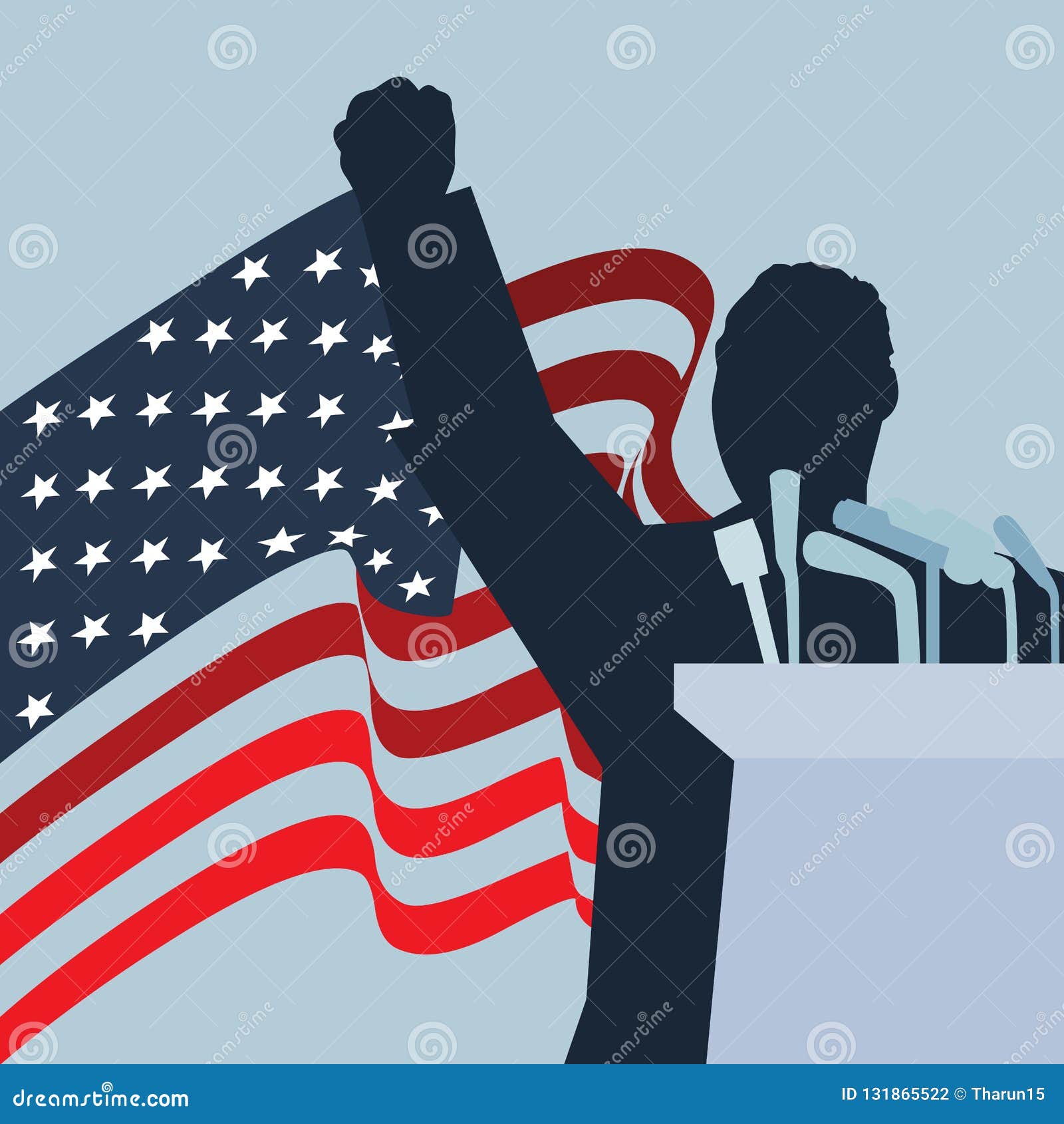 Download A Vector Standing Silhouette Illustration With The United ...
