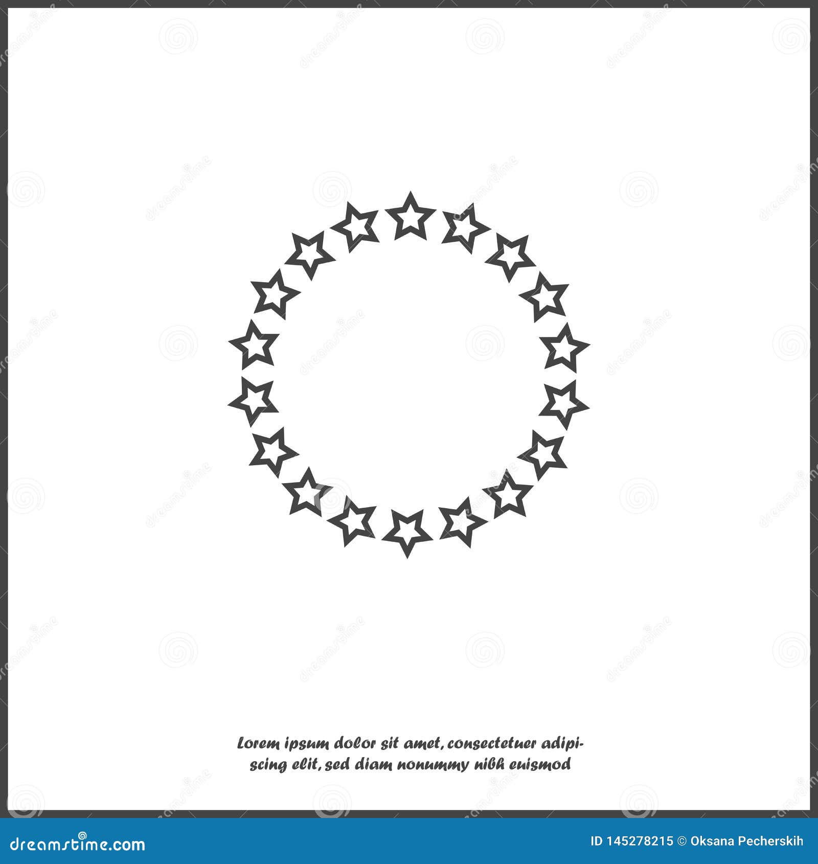Vector Star Icon In A Circle. Circle Consisting Of Stars On White