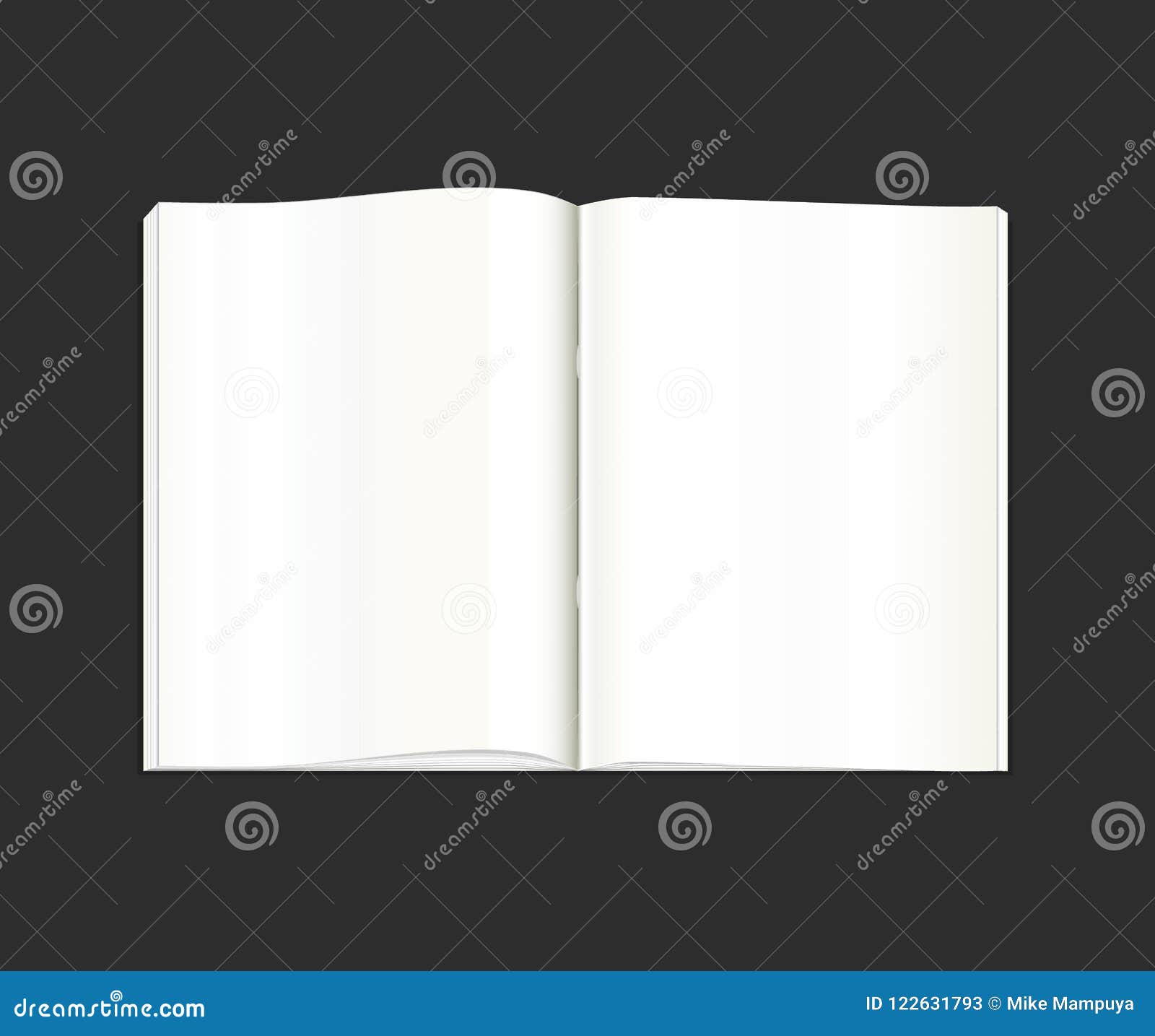 Vector. Stationery. an Open Pocket Book, Diary, Notebook, Scrapbook