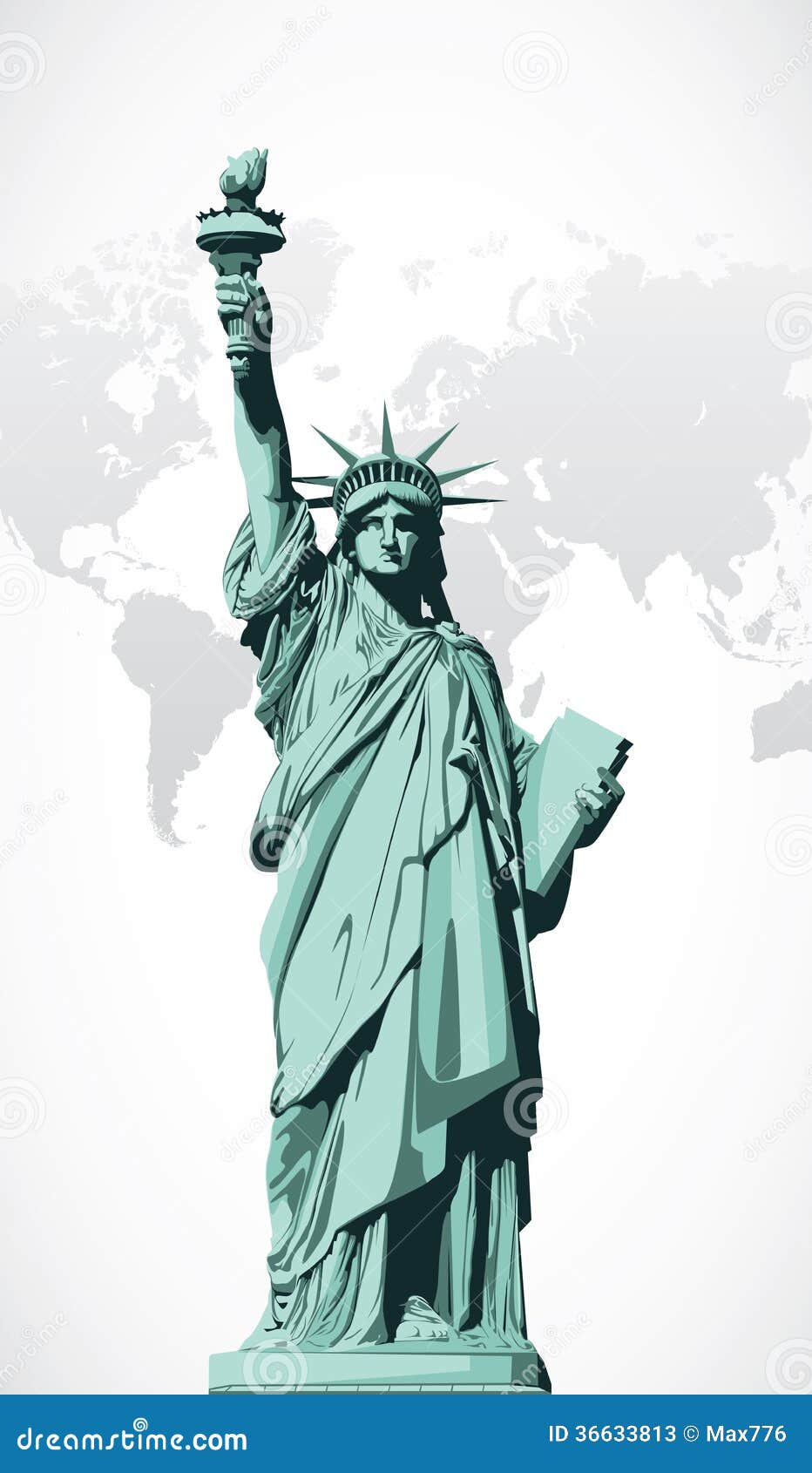 Vector statue of Liberty stock vector. Illustration of manhattan - 36633813