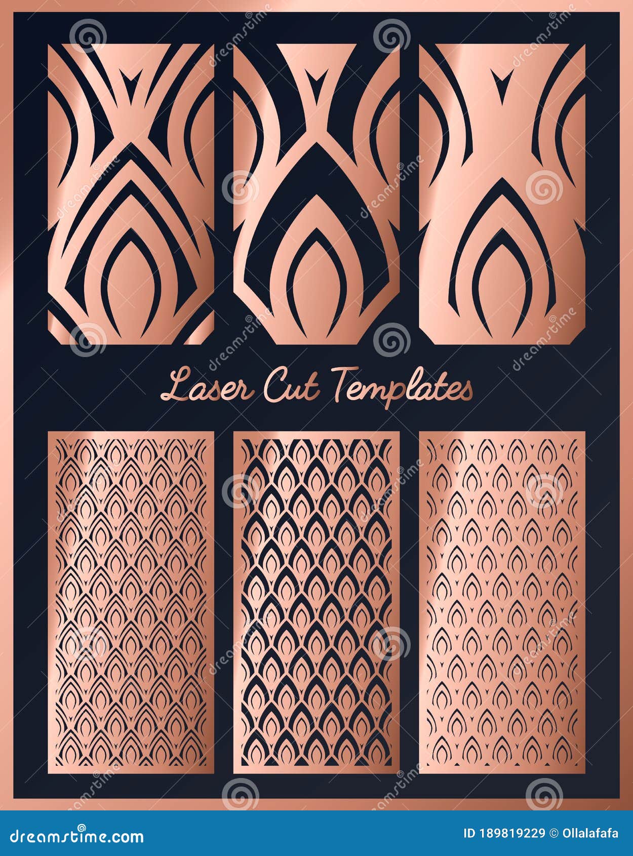 Templates With Ornaments For Laser Cut Stock Vector Illustration Of Geometric Collection 189819229