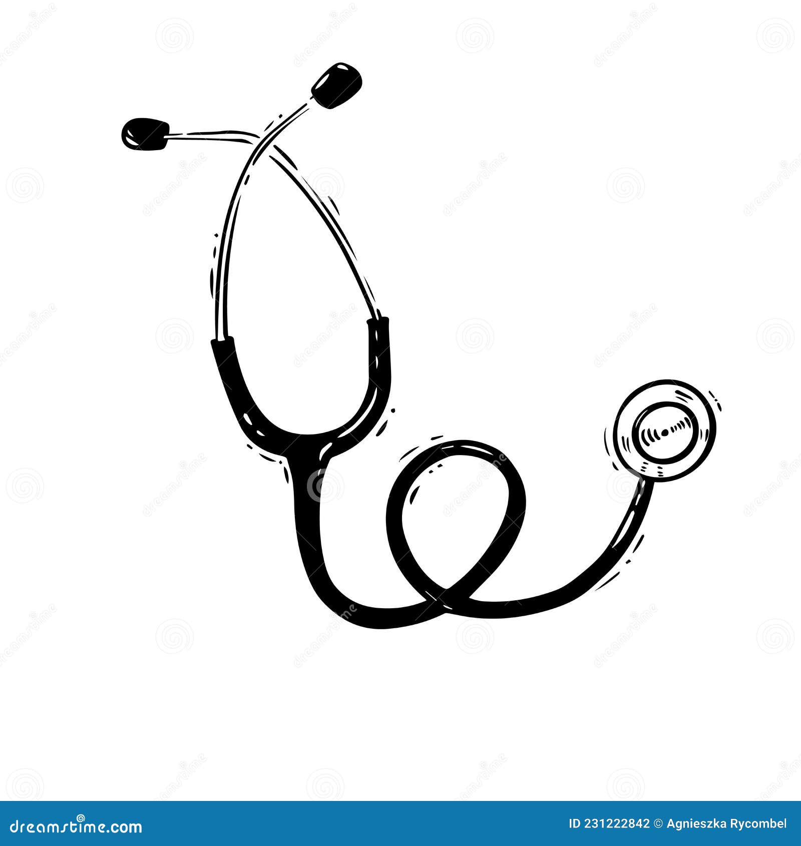Vector Stethoscope Doodle Lineart Design. Perfect for Graphics, 