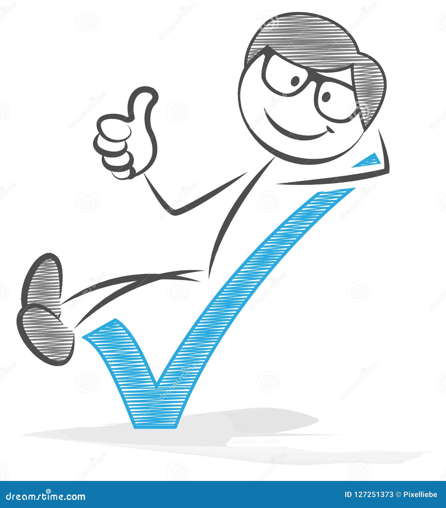 Stick figure check vector stock illustration. Illustration of approval