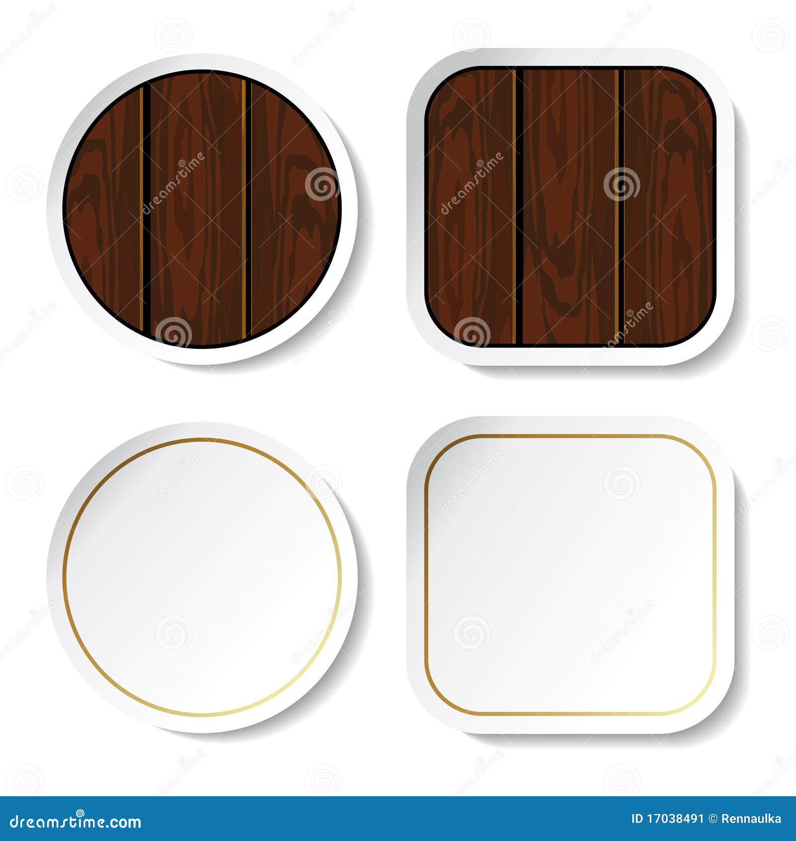 Vector Stickers Wood and Blank Stock Vector Illustration of label