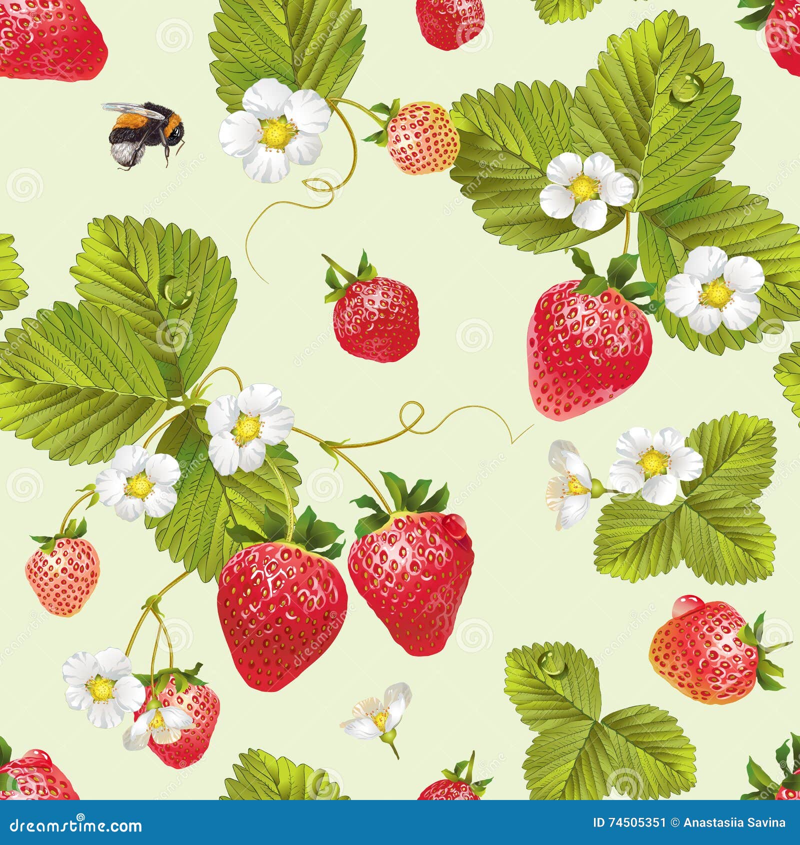  strawberry seamless pattern.