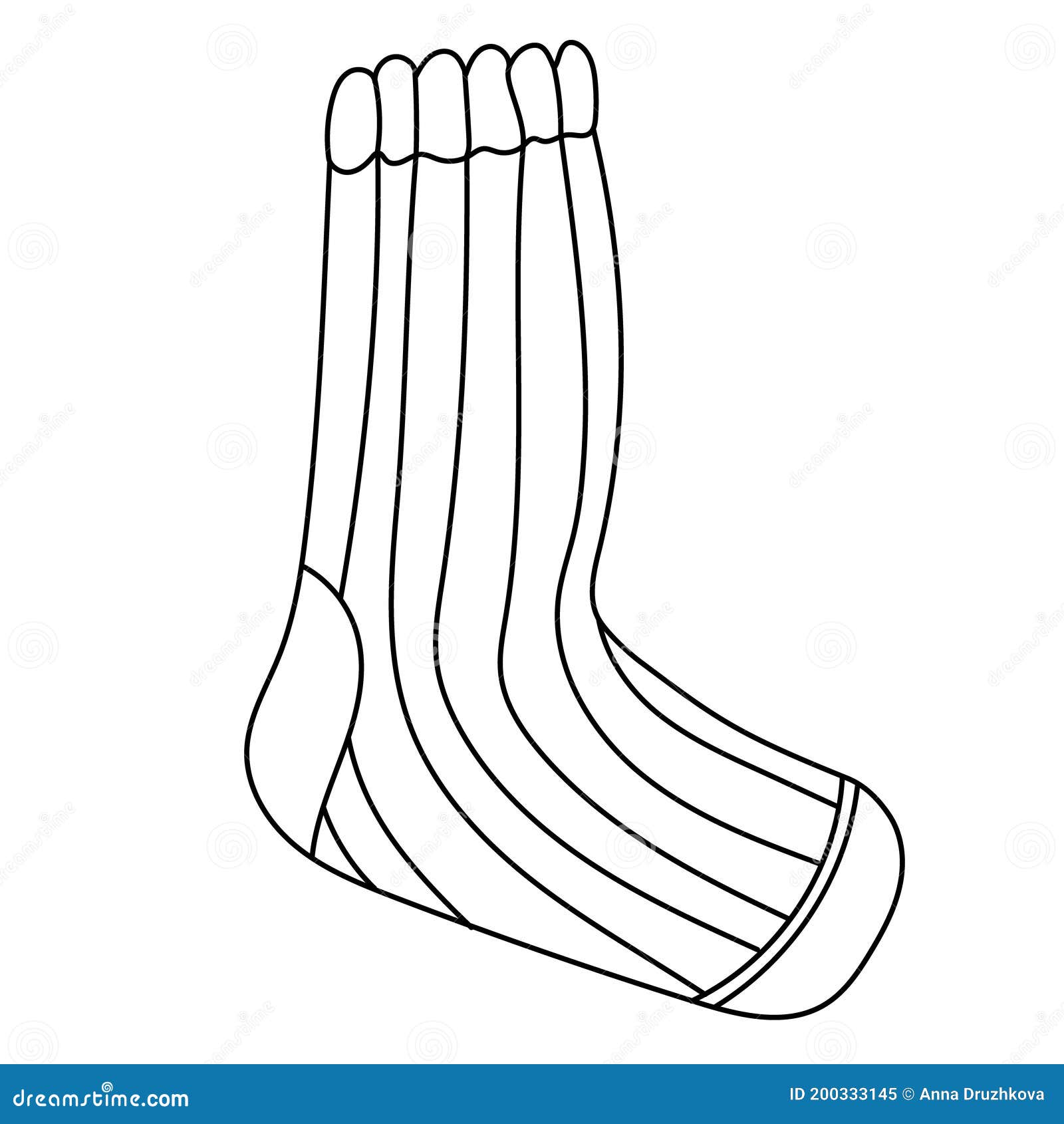 Vector Striped Sock Doodle Sketch. Stock Vector - Illustration of home ...