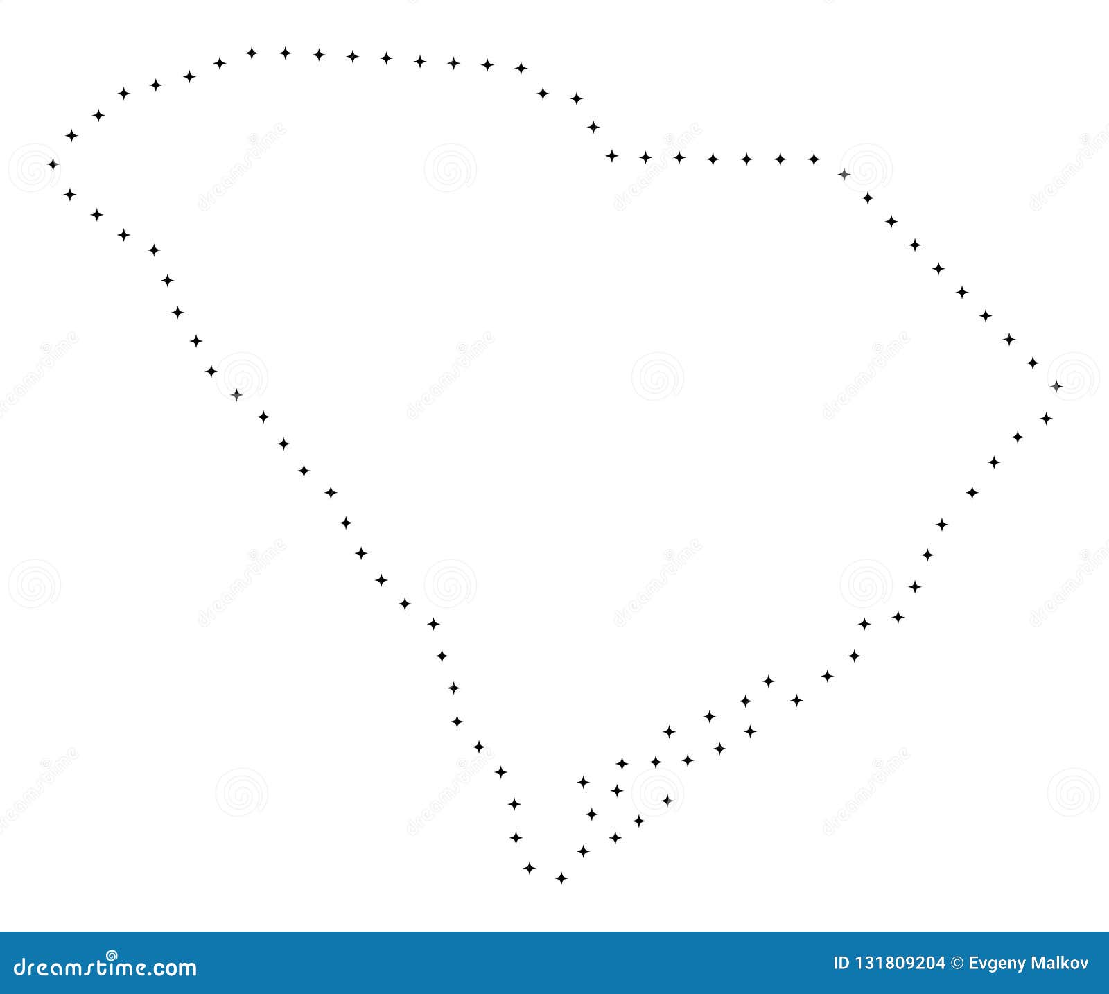 Dot Stroke South Carolina State Map Stock Vector Illustration of