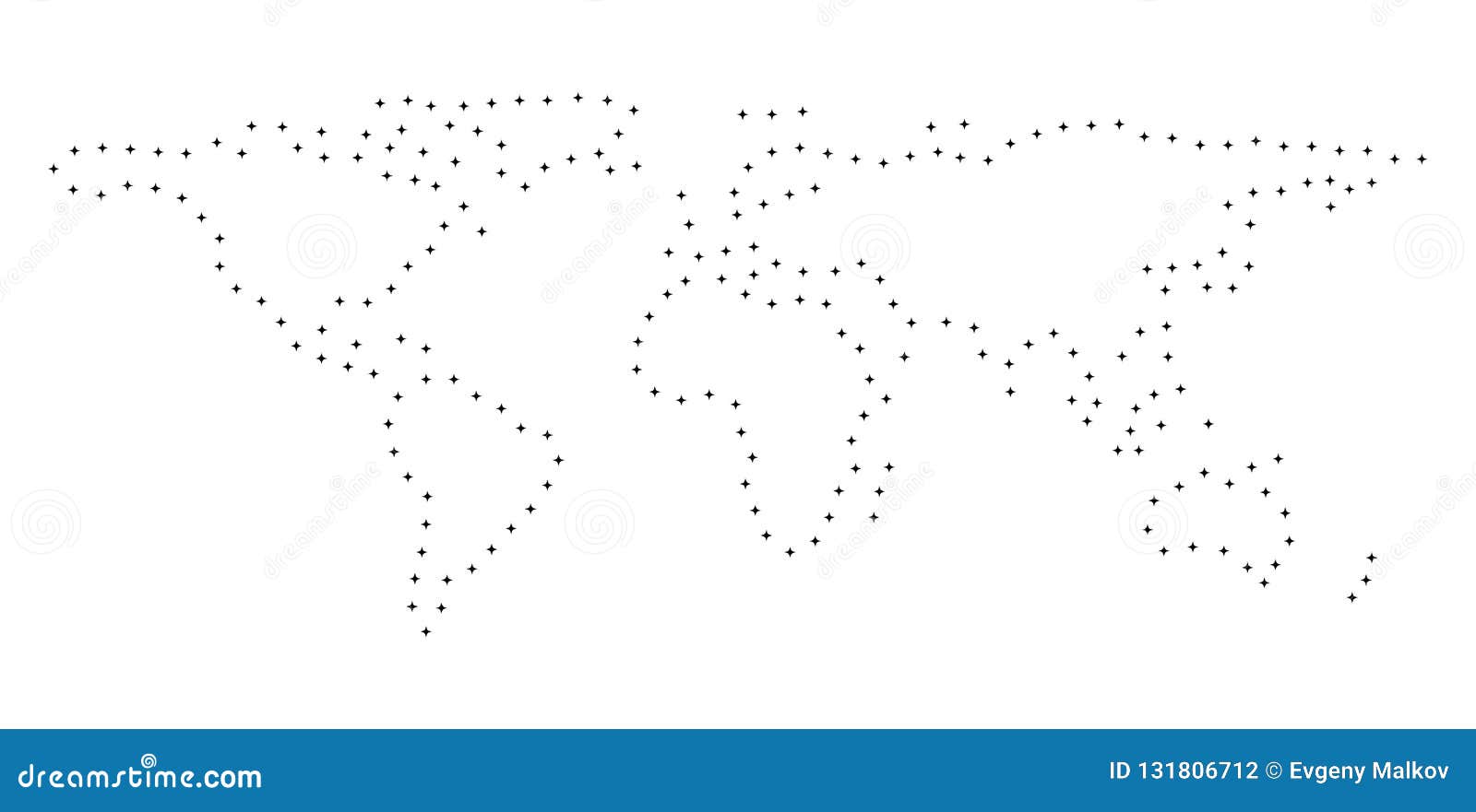 Download Dotted Stroke World Map stock vector. Illustration of ...