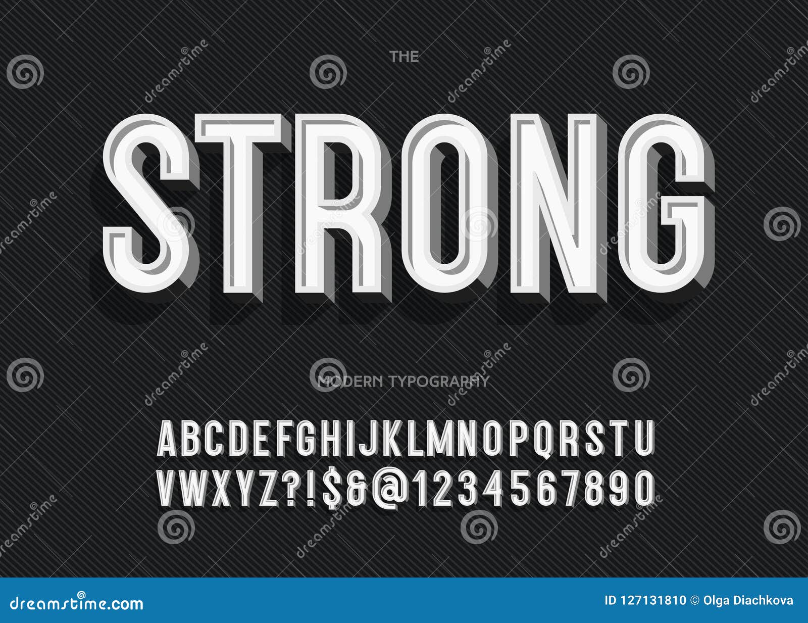 Vector Strong Font Modern Typography Sans Serif Style Stock Vector