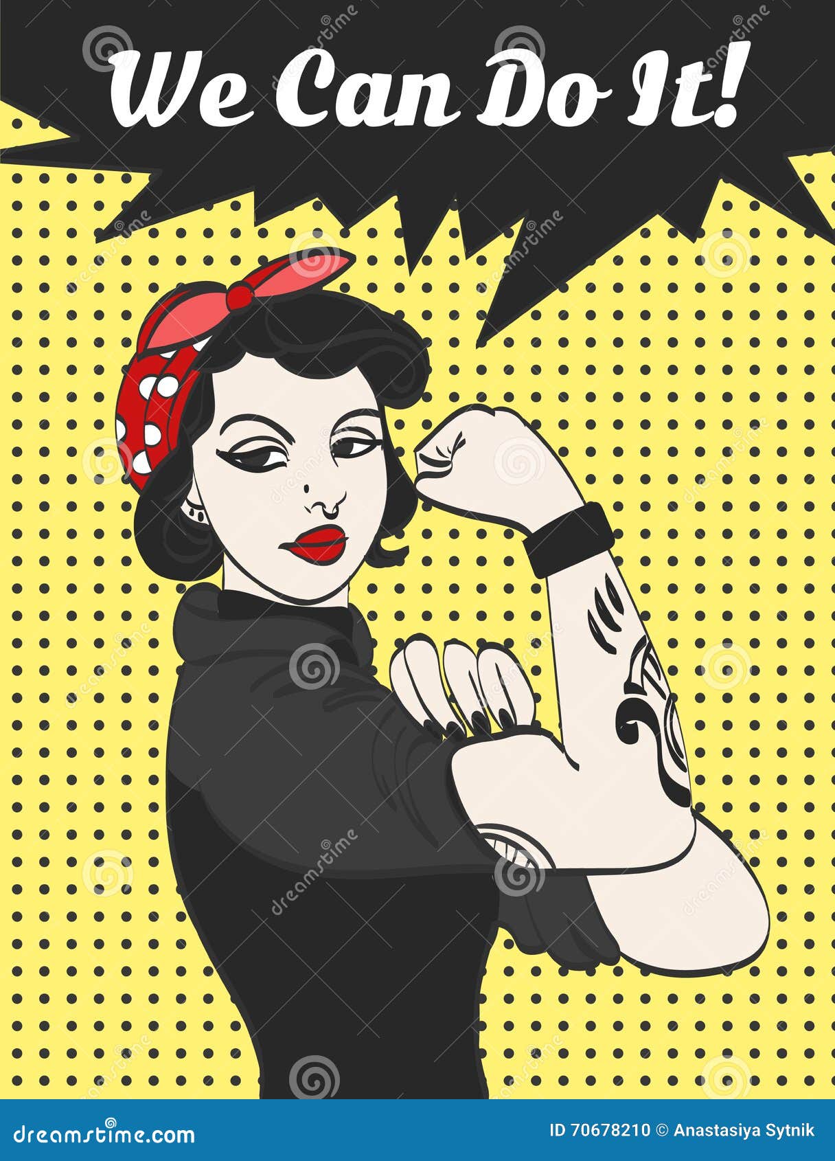  subculture punk gothic woman with signature we can do it