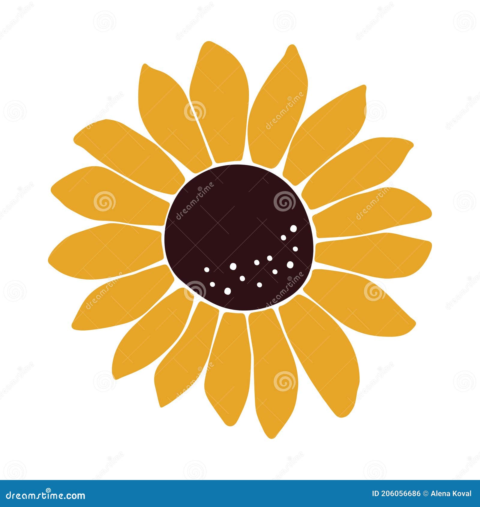 Vector Sunflower Illustration Summer Flower Clipart Stock Vector Illustration Of Farm Clipart 206056686