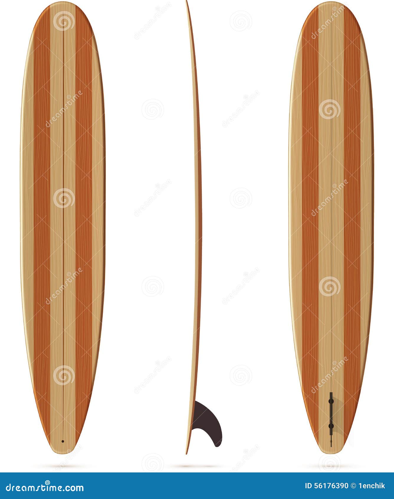 Vector Surfing Longboard With Wooden Texture Stock Vector ...