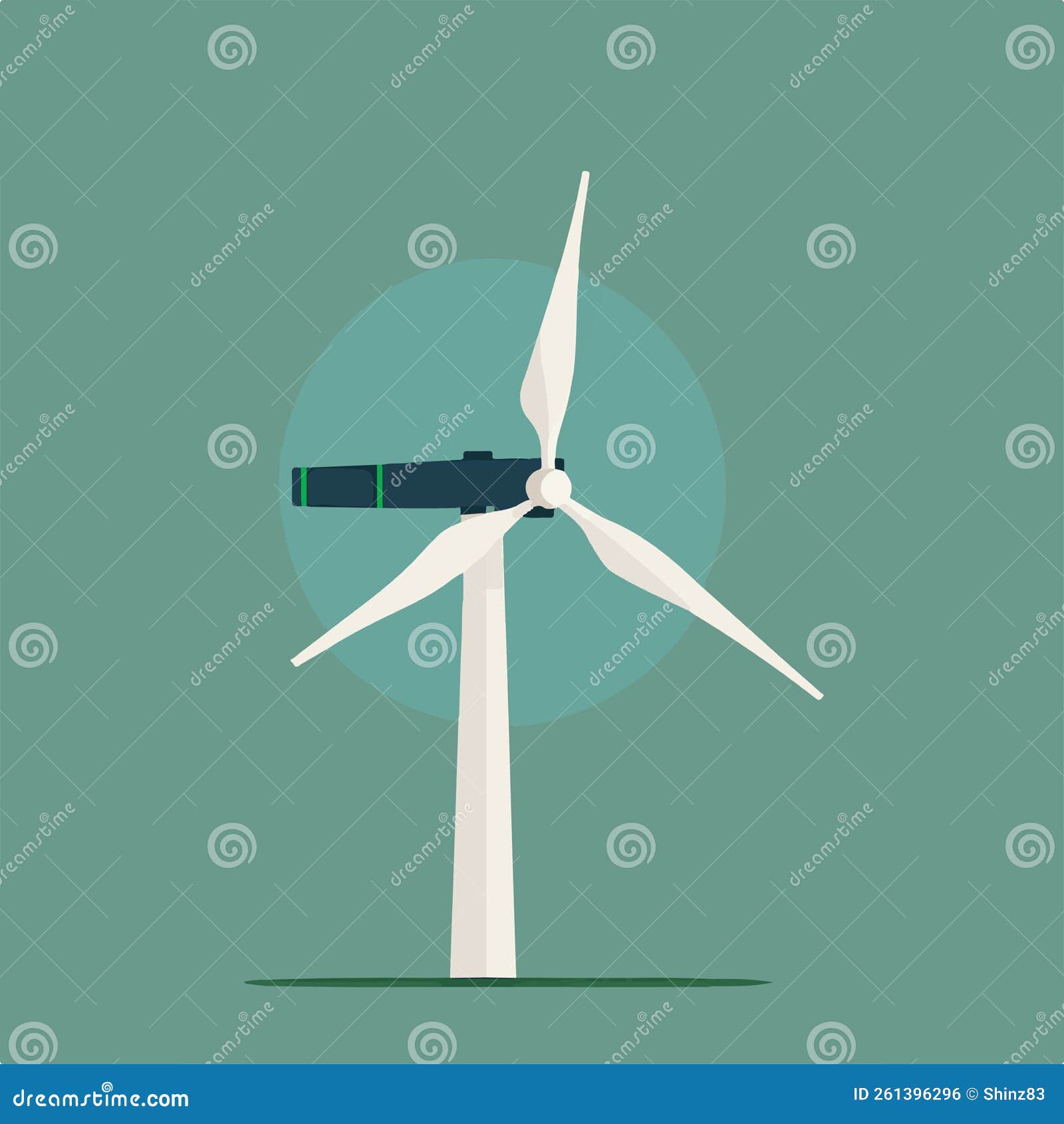 Wind Turbine Vector Illustration Stock Photo - Illustration of grid ...