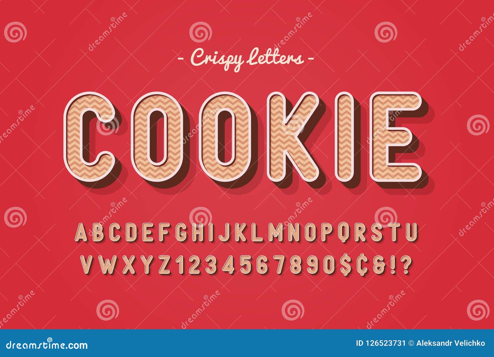 Vector Sweet Cookie Font Design, Alphabet, Typeface, Letters and Stock