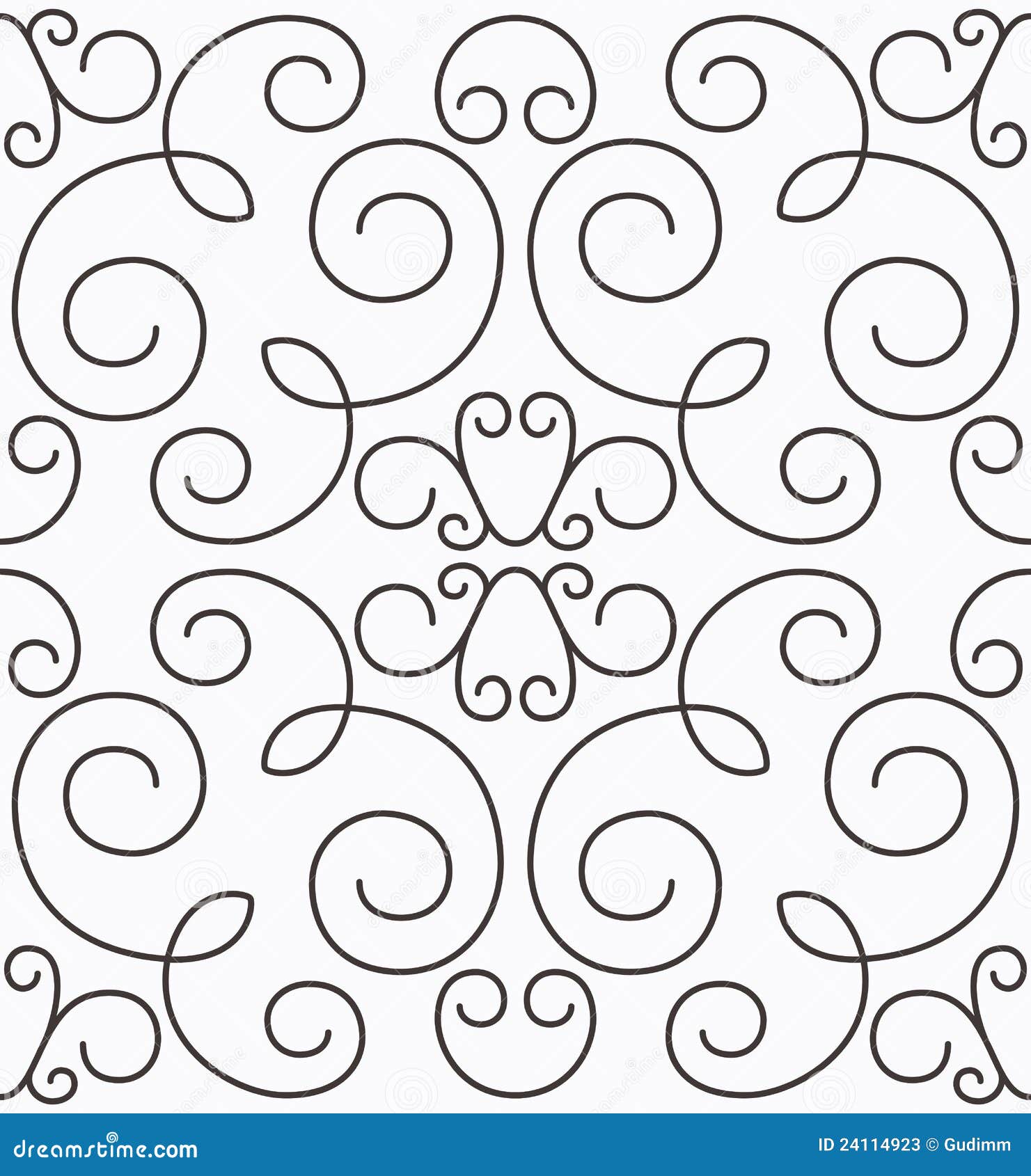  swirly symmetric seamless pattern