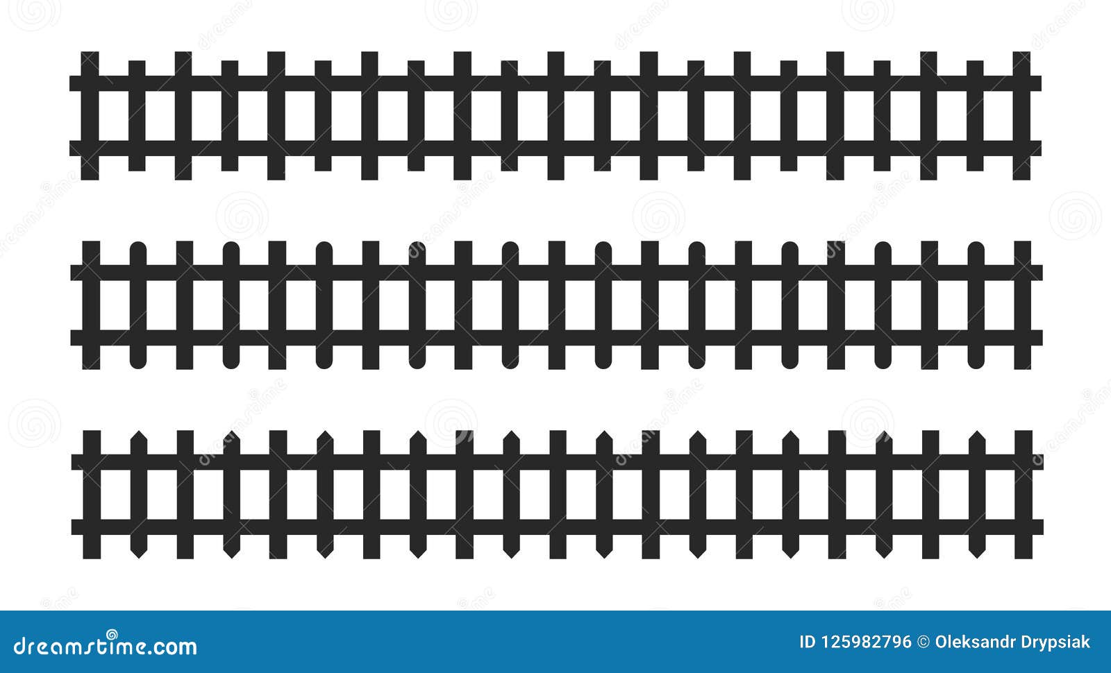 Black Picket Fence Symbols and Signs. Isolated Vector Illustration on ...