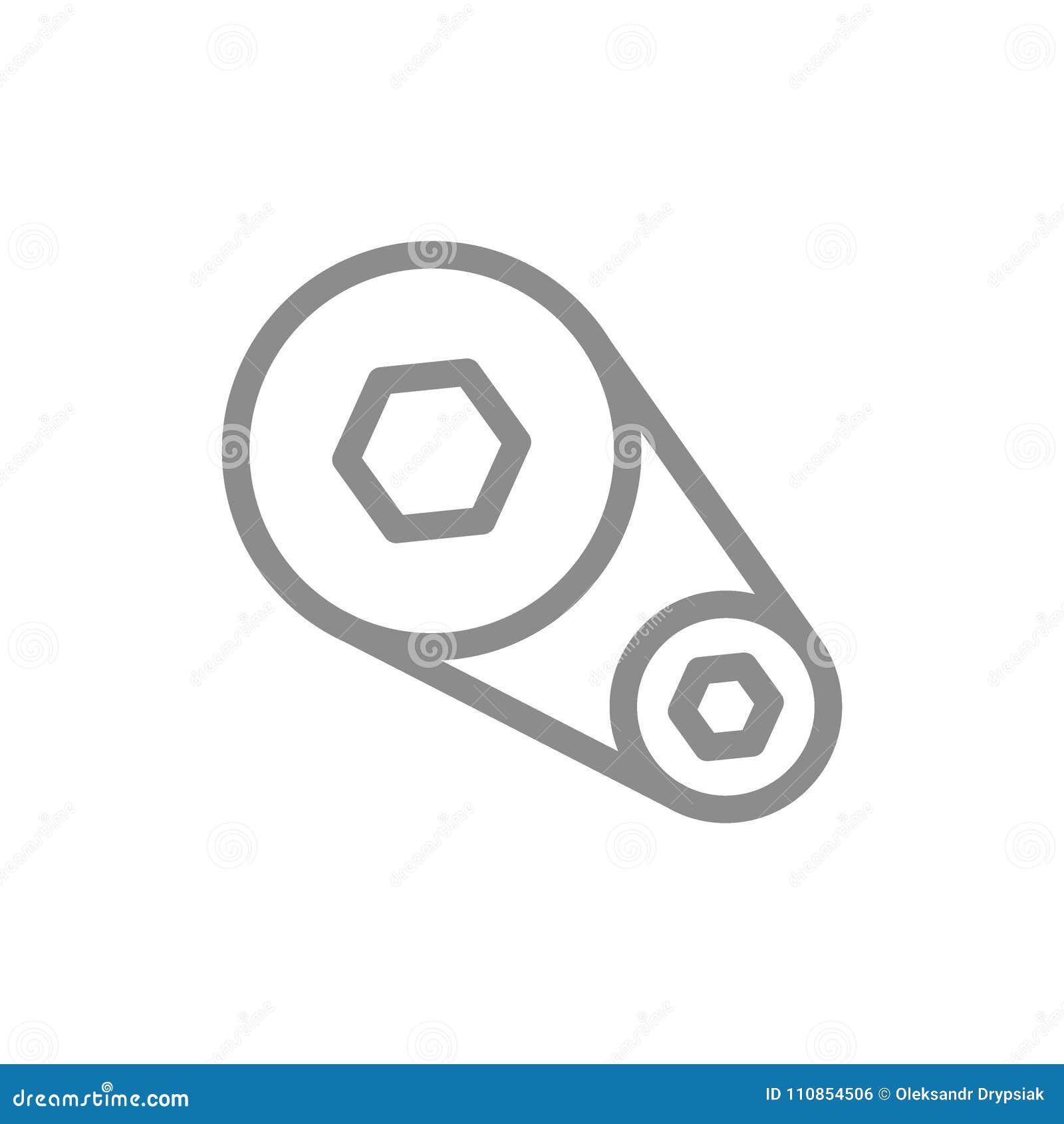 simple car timing belt line icon.  and sign   .  on white background