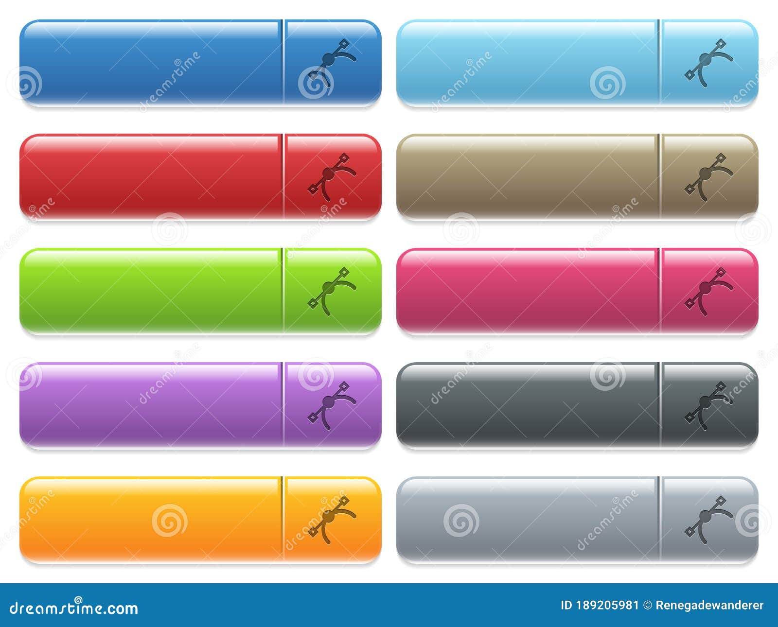   icons on color glossy, rectangular menu button