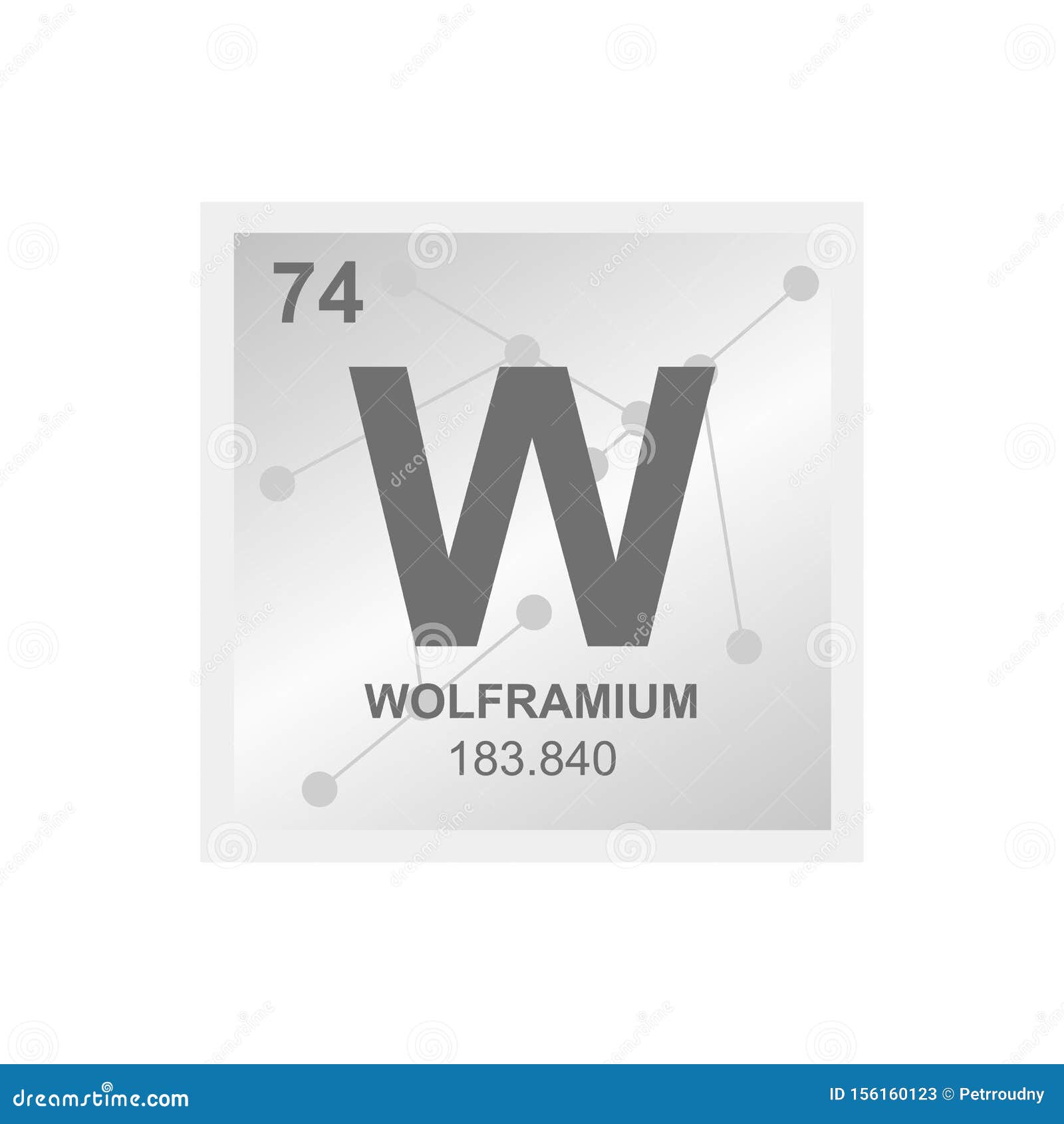 Vector Symbol of Tungsten on the Background from Connected Molecules