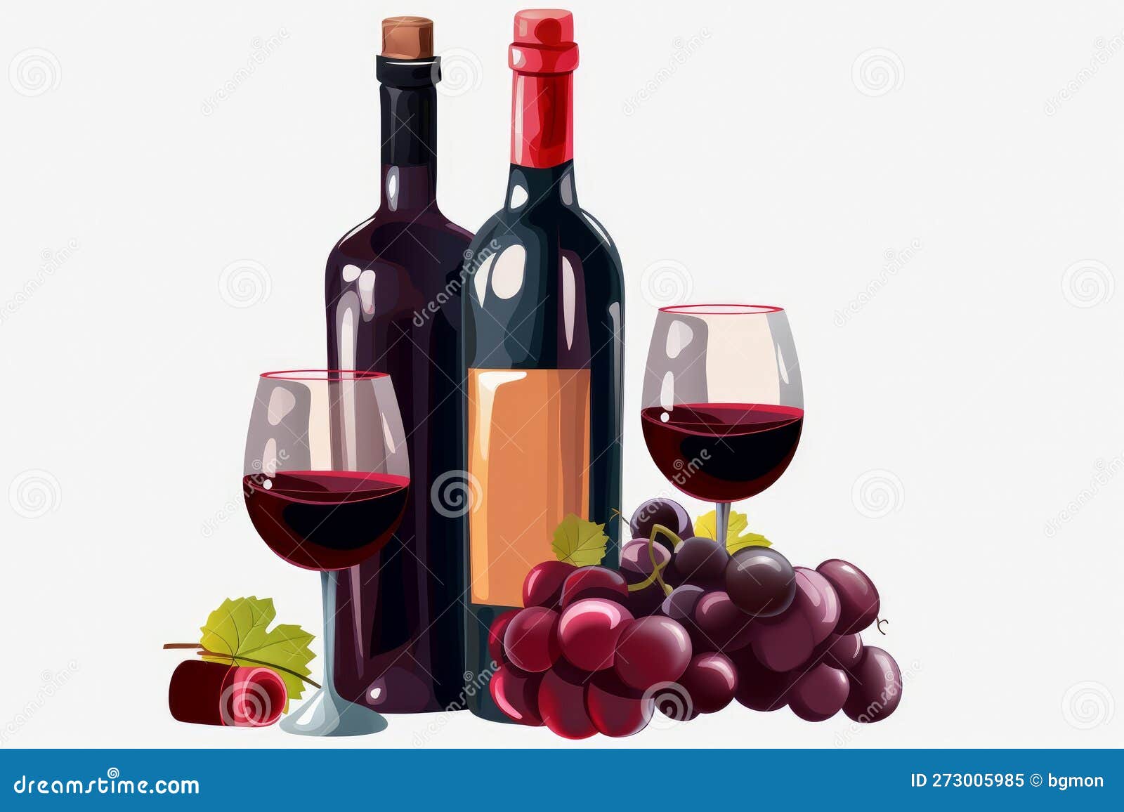 Vector Symbolism of Wine Bottle Cup and Glassware. Generative Ai Stock
