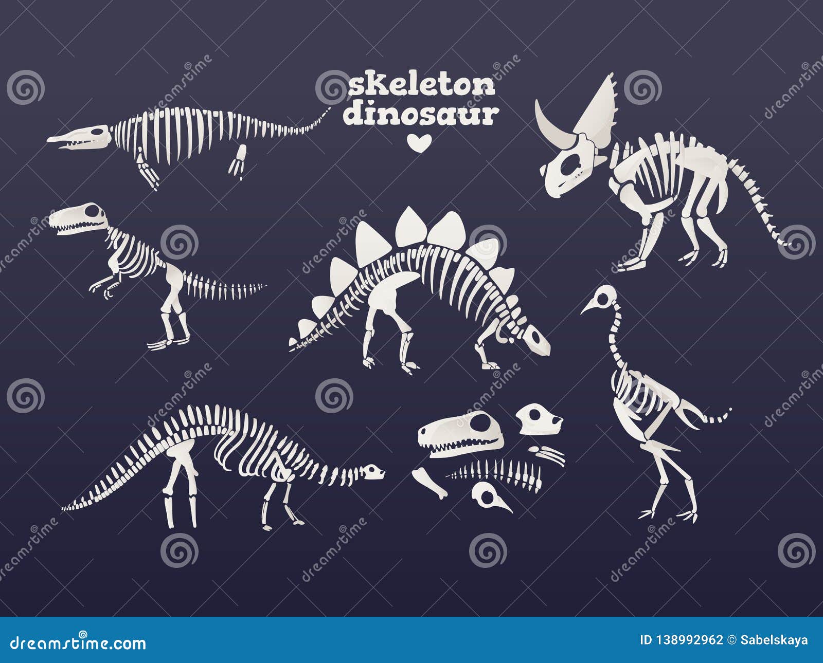 Ícone De Esqueleto Do Fóssil De Dinossauro Do T-rex Do Vetor No Azul  Ilustração do Vetor - Ilustração de predador, cartoon: 142136169