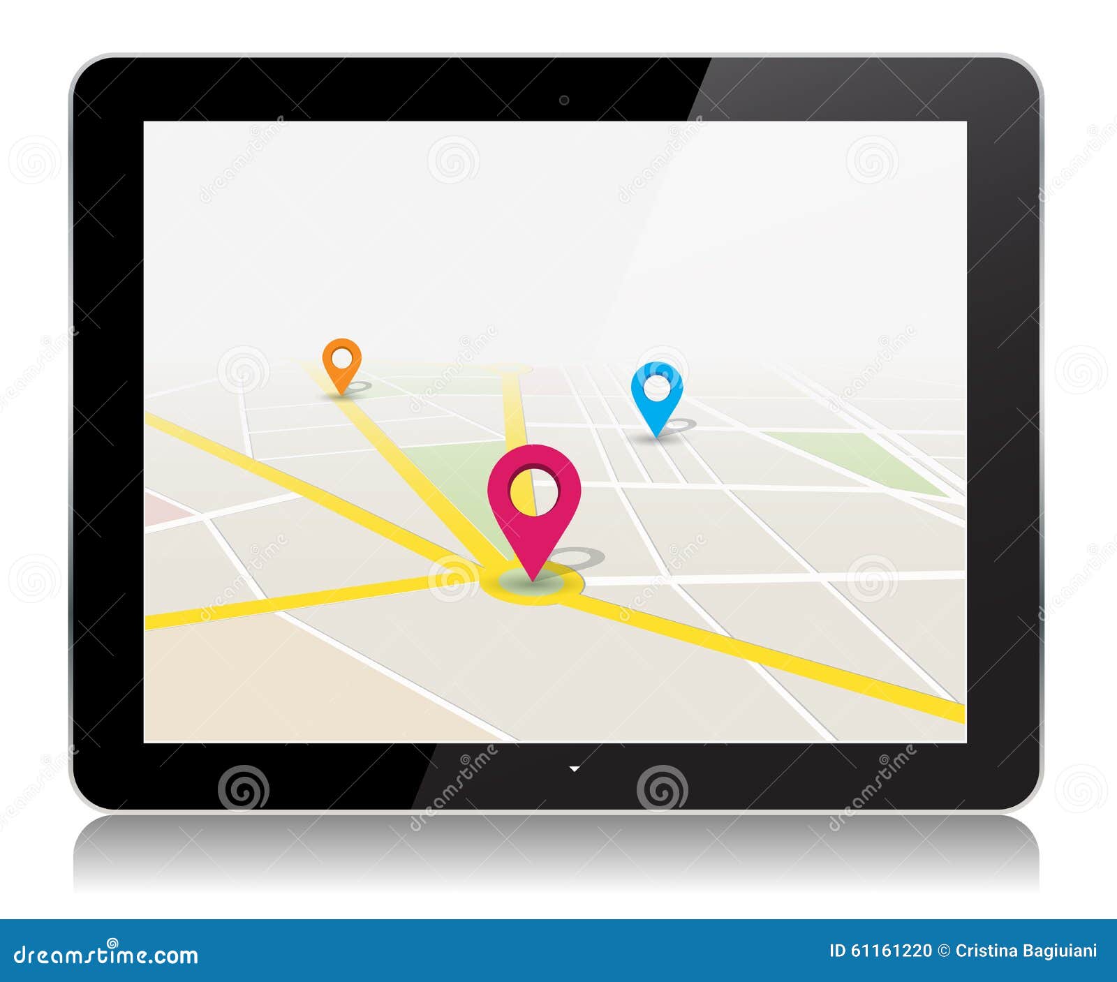 Vector Tablet Map Location App Stock Vector Illustration of mobile, electronic 61161220