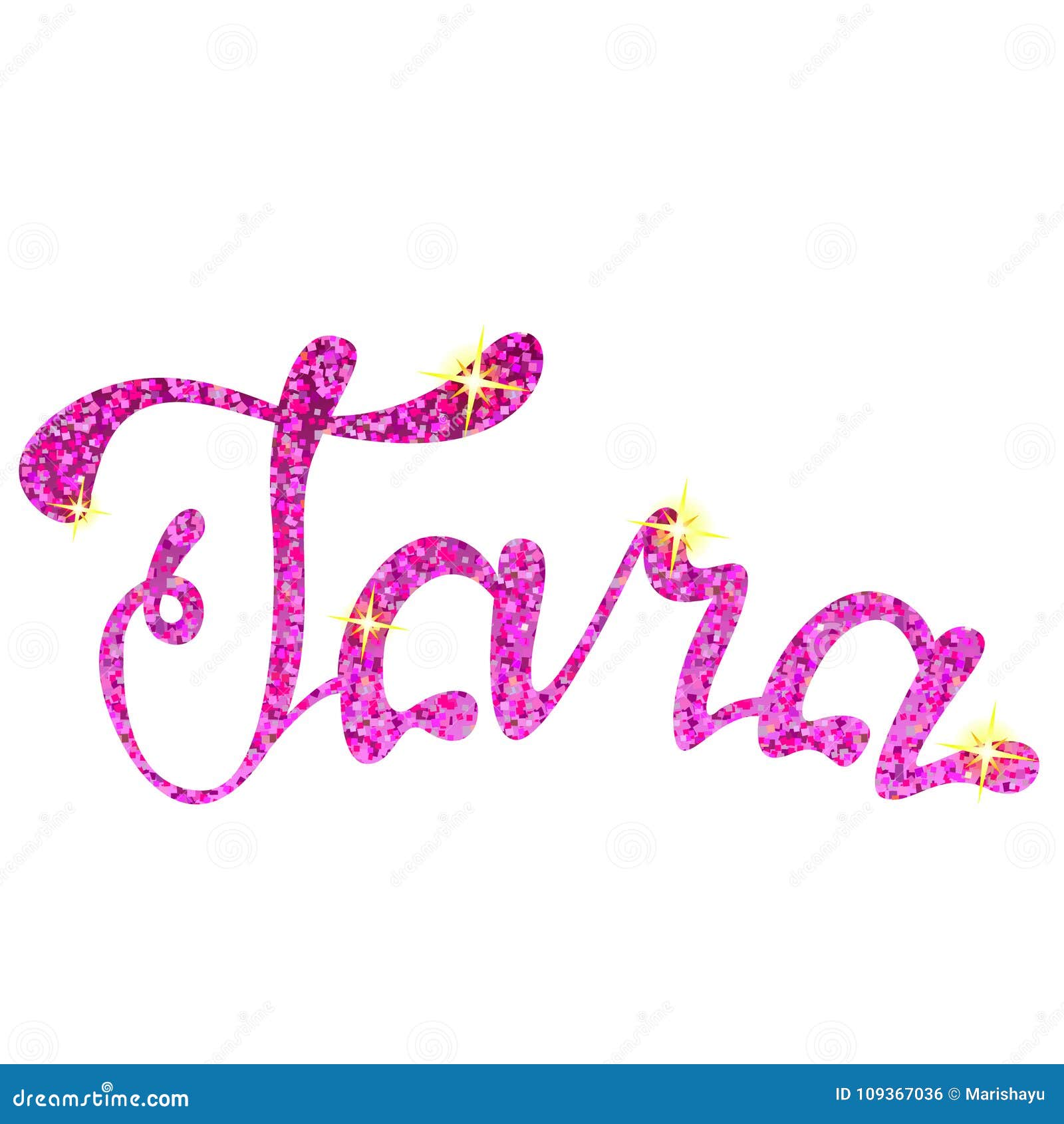 Tara Name Lettering Tinsels Vector Illustration