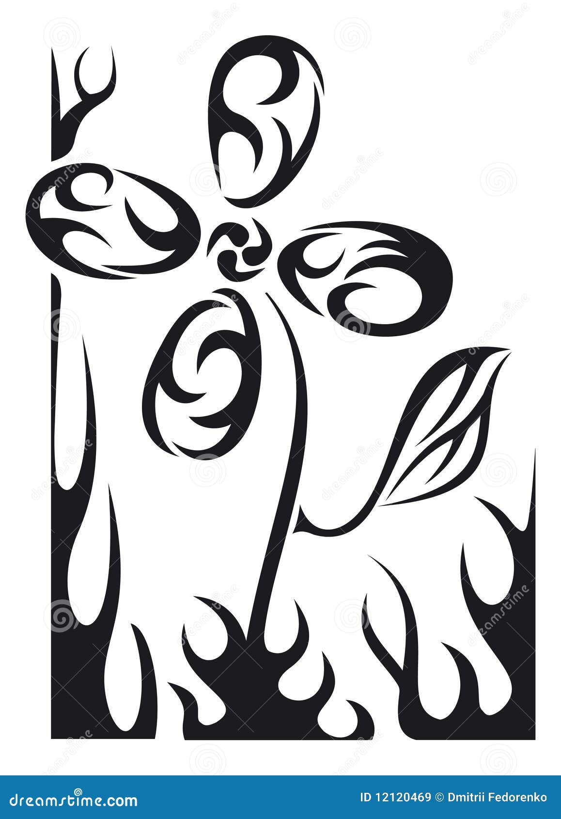 Vector tattoo flower stock vector. Illustration of emblem 12120469