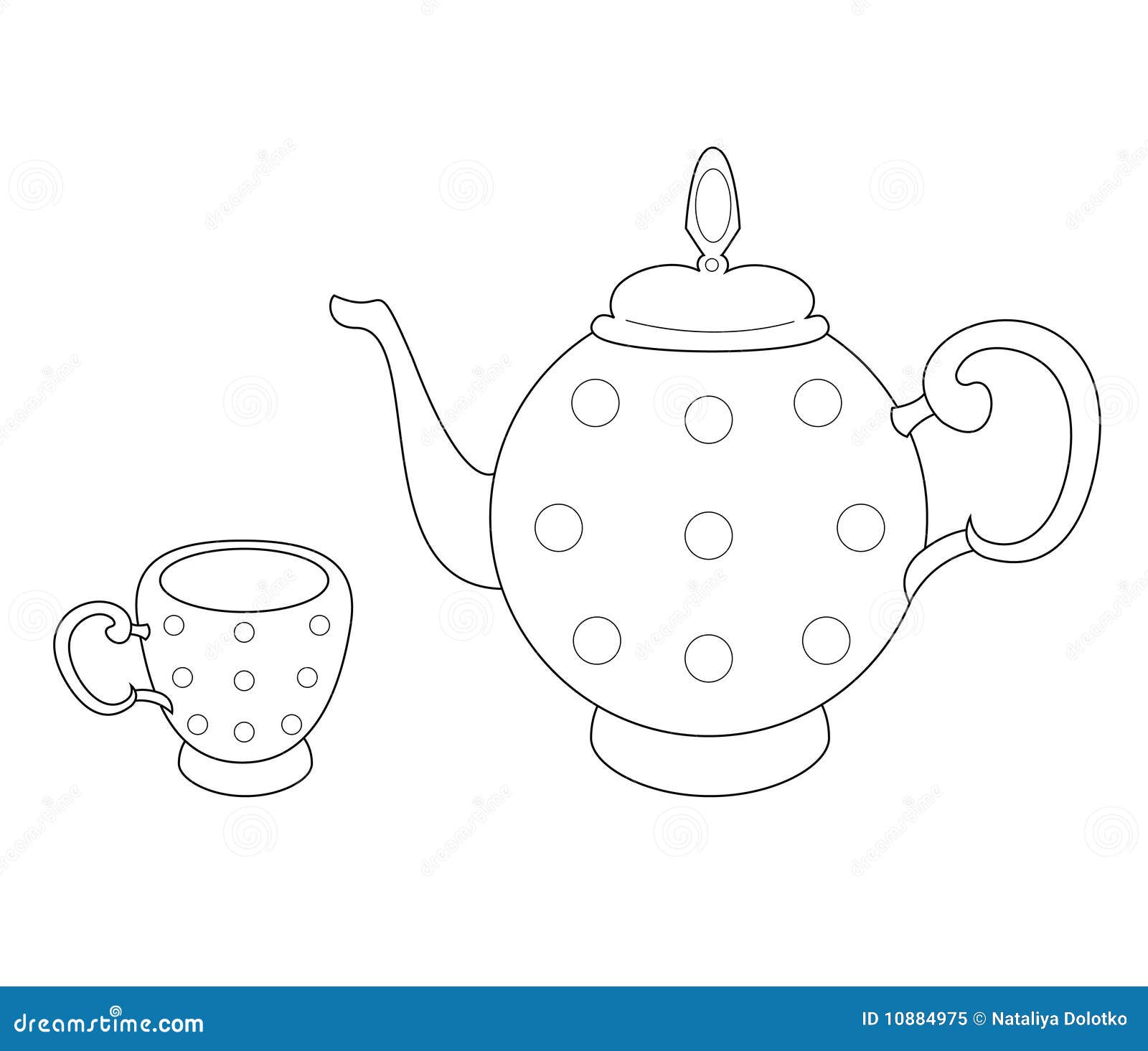 Vector teapot and cup stock vector. Illustration of brew 10884975