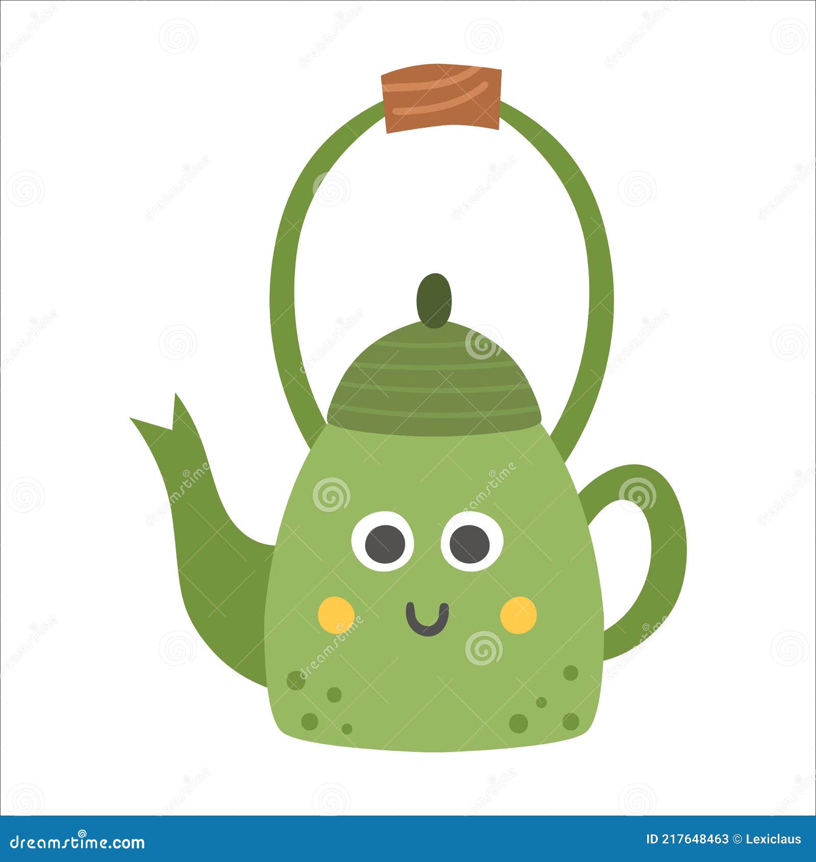 Cute teapot kitchen kawaii style Royalty Free Vector Image