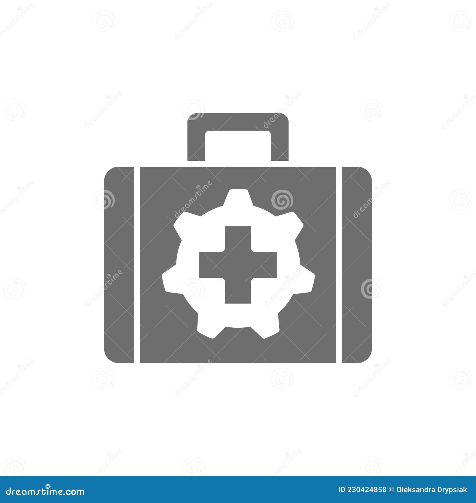  technical assistance suitcase grey icon.  on white background