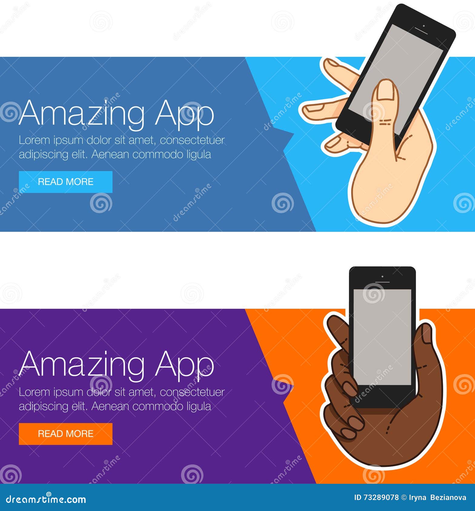 Vector Template Banner For Website Header, Advertisement. Stock Vector - Illustration of apps ...