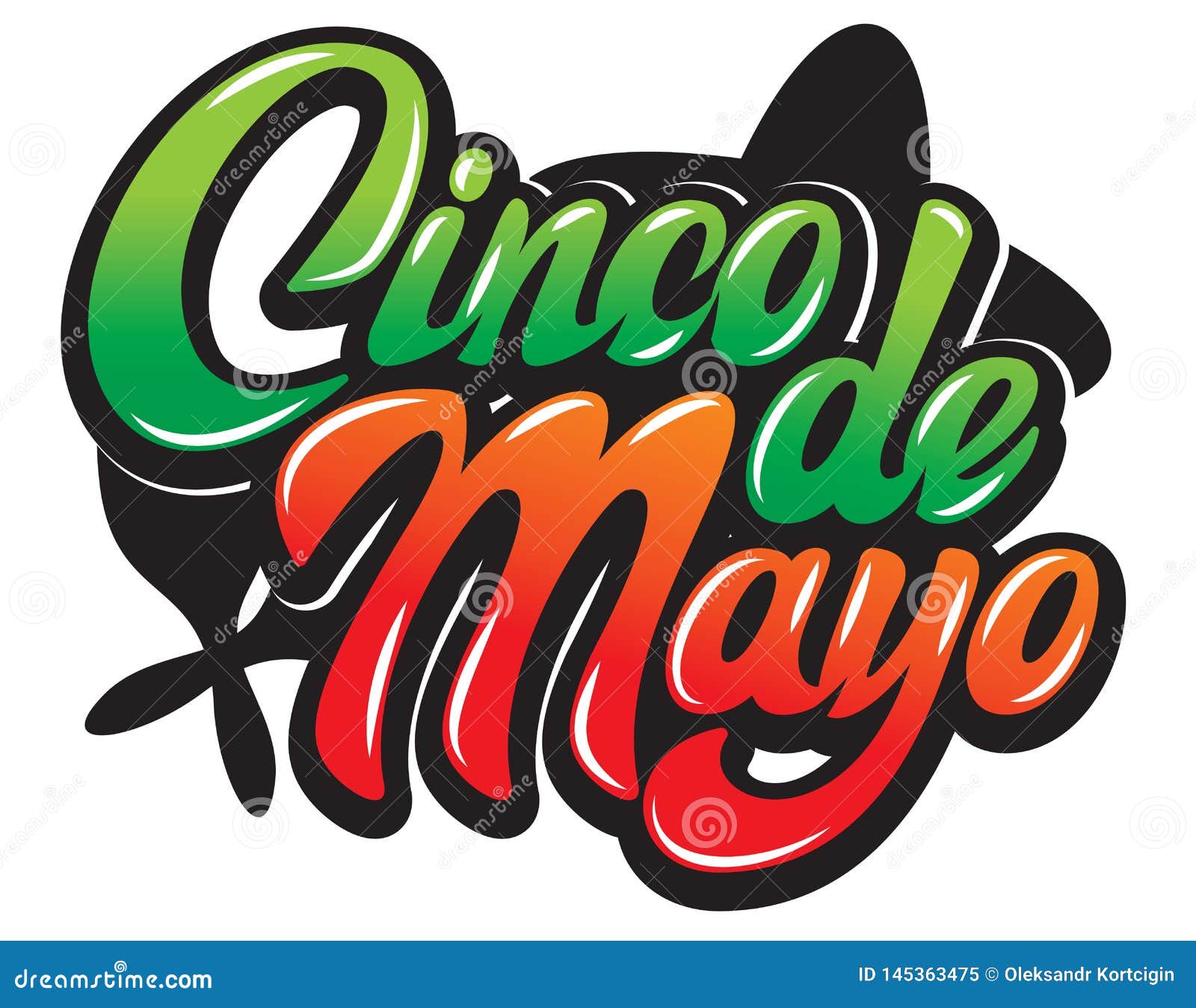  template with calligraphic lettering for celebration cinco de mayo