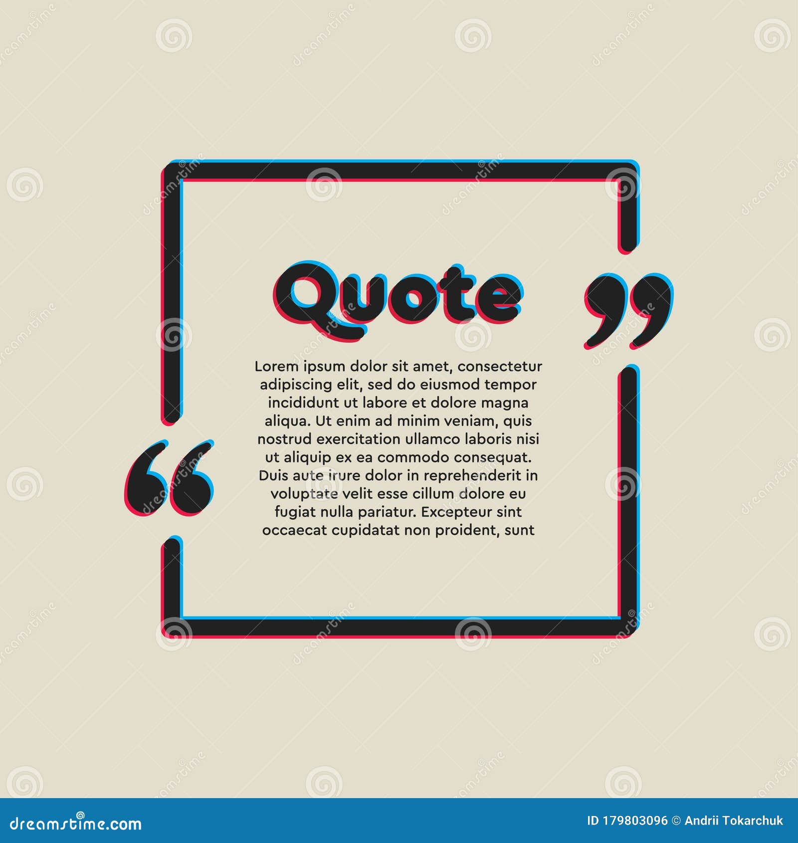 Vector Template a Creative Quote Bracket Square Stock Vector