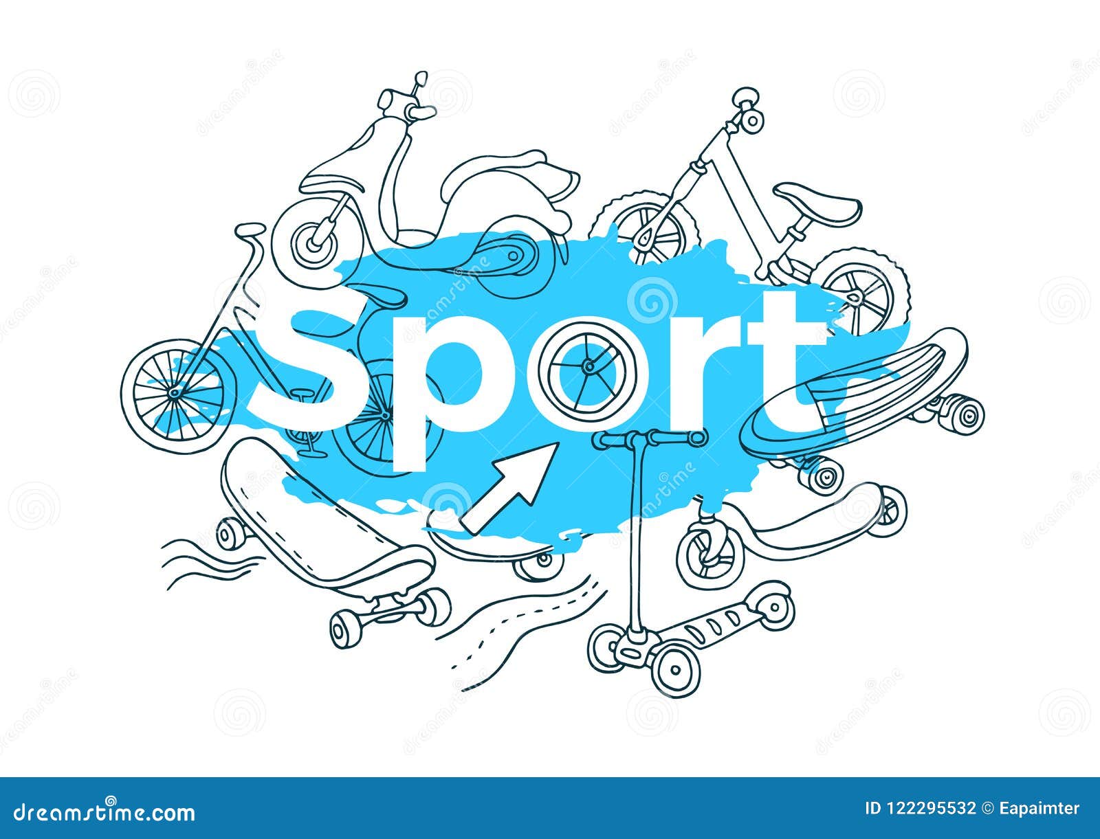 vector template doodle sports art sketch stock vector draw template for sport