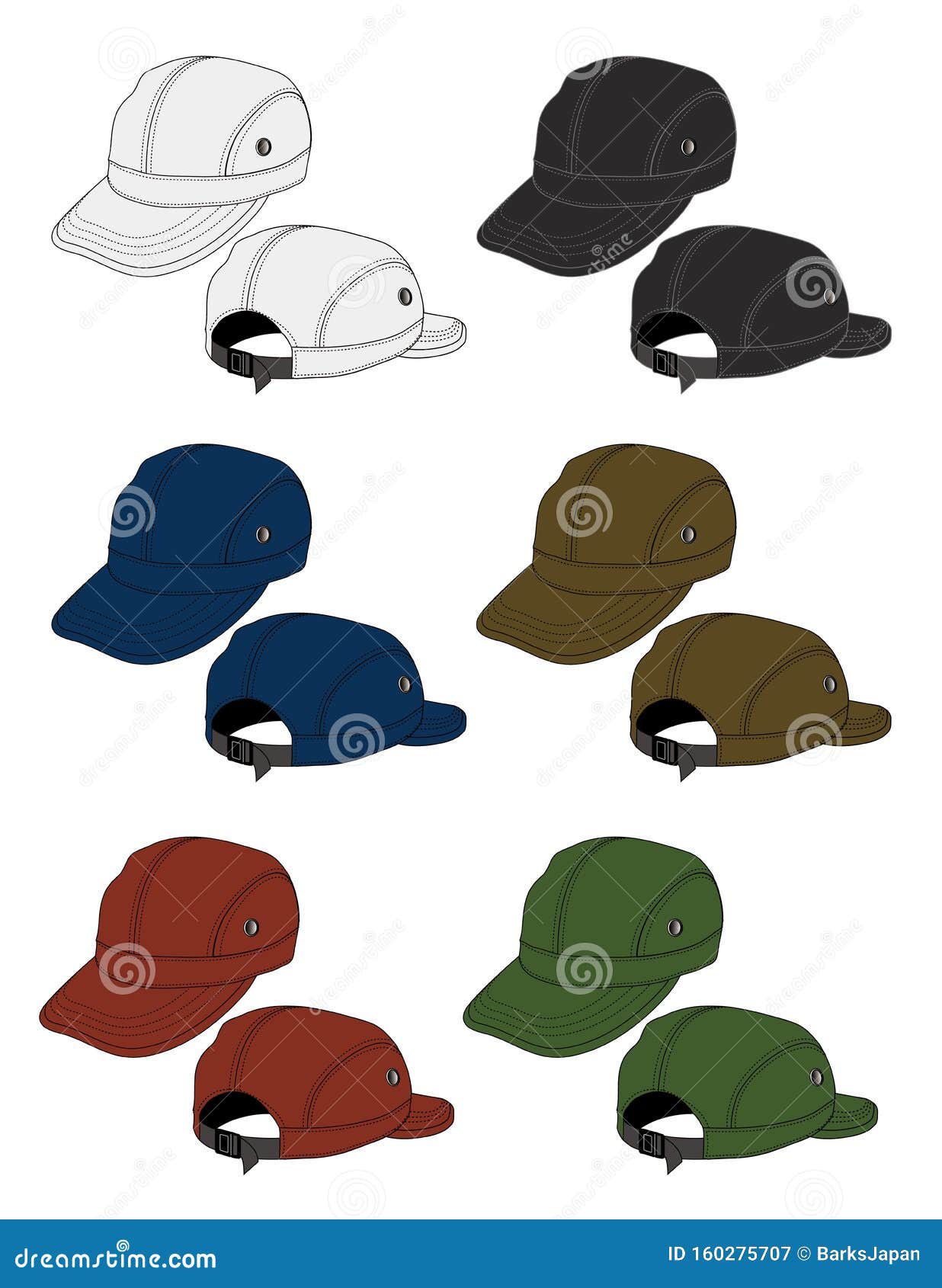 Illustration of Baseball Cap Headgear / Color Variations Stock Vector ...