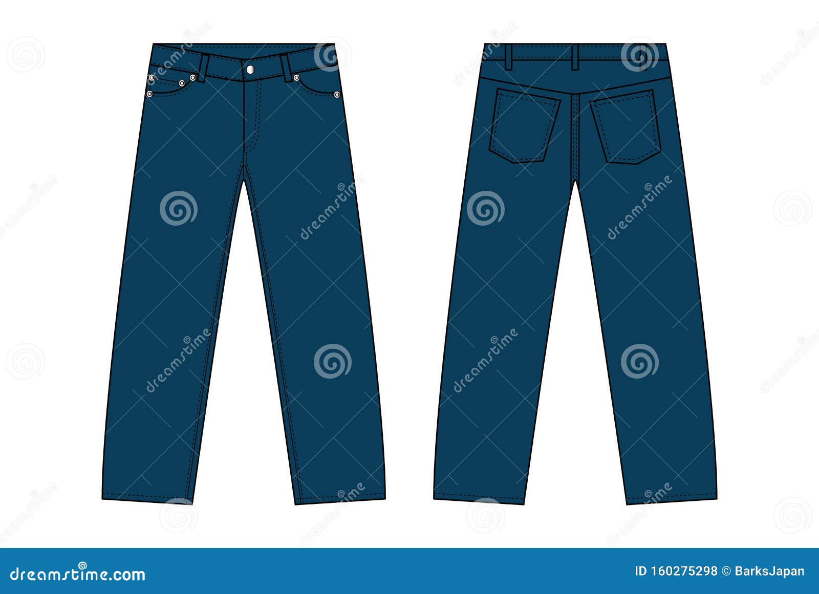 Illustration of Straight Slim Denim Pants Stock Vector - Illustration ...