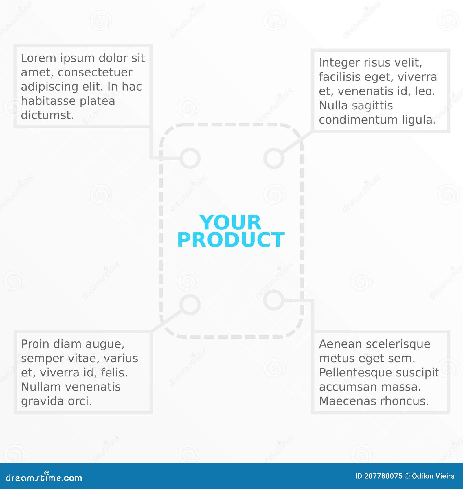  template of an infographic  product descriptor.