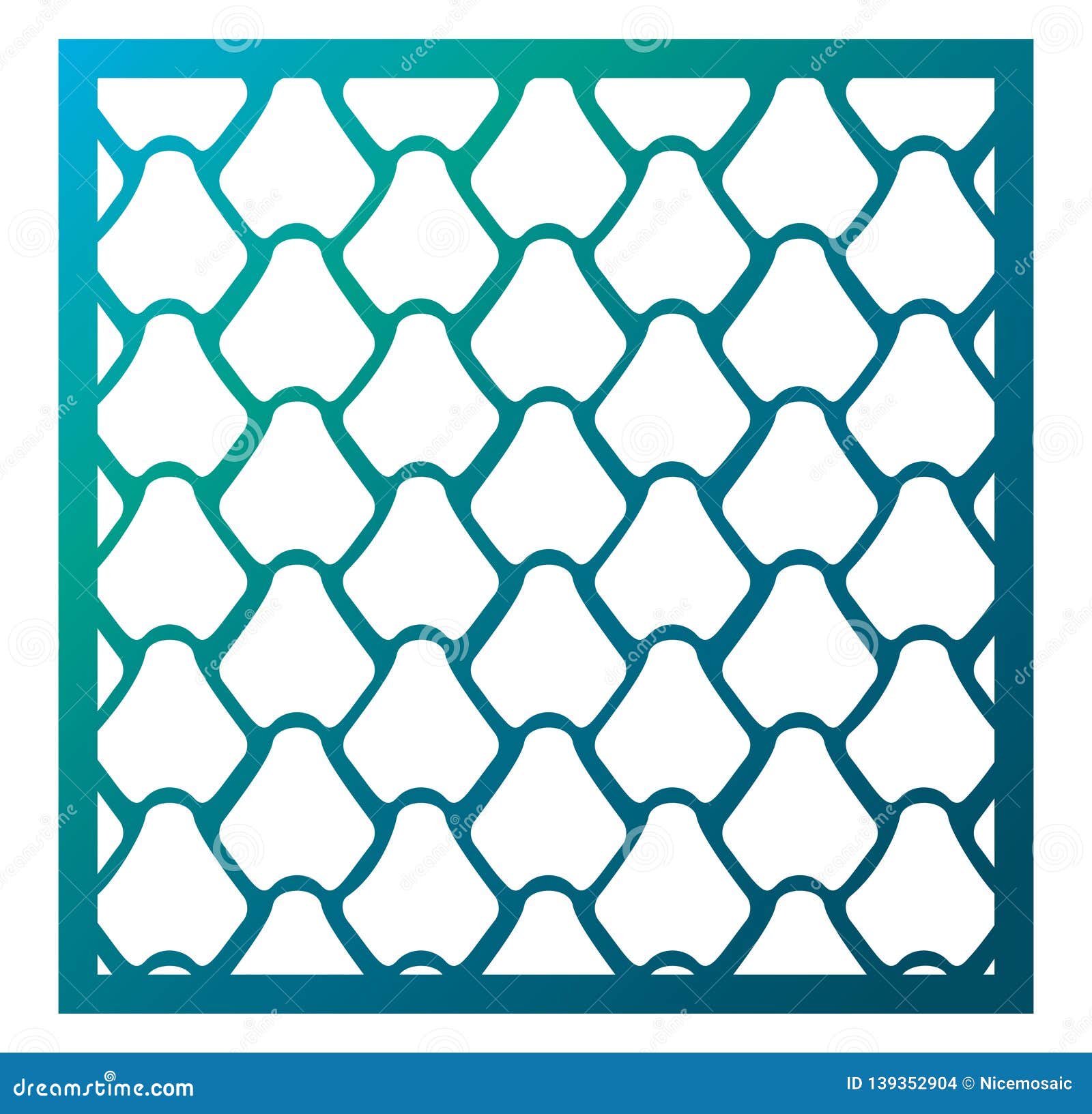 Vector Laser Cut Square Panel Pattern Template For Decorative