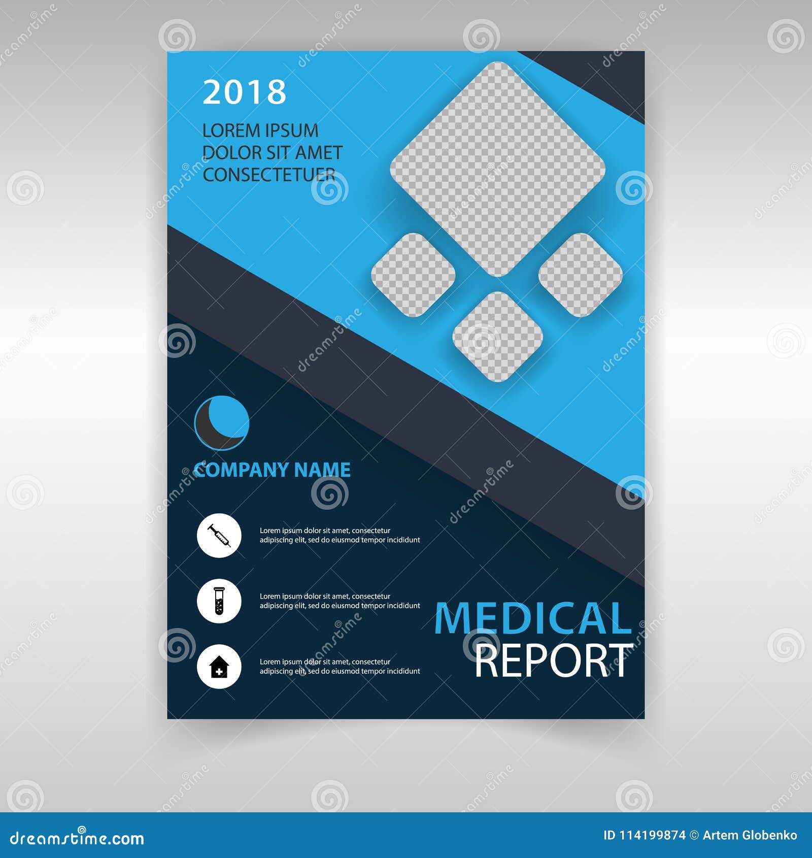 Vector Template, Medical Report. Design Template. Stock Vector With Medical Report Template Free Downloads